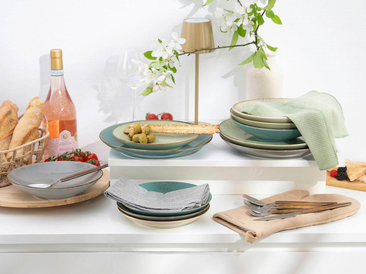 Kombiservice 20963, 12-teilig - Multicolor/Grün, Basics, Keramik - Creatable