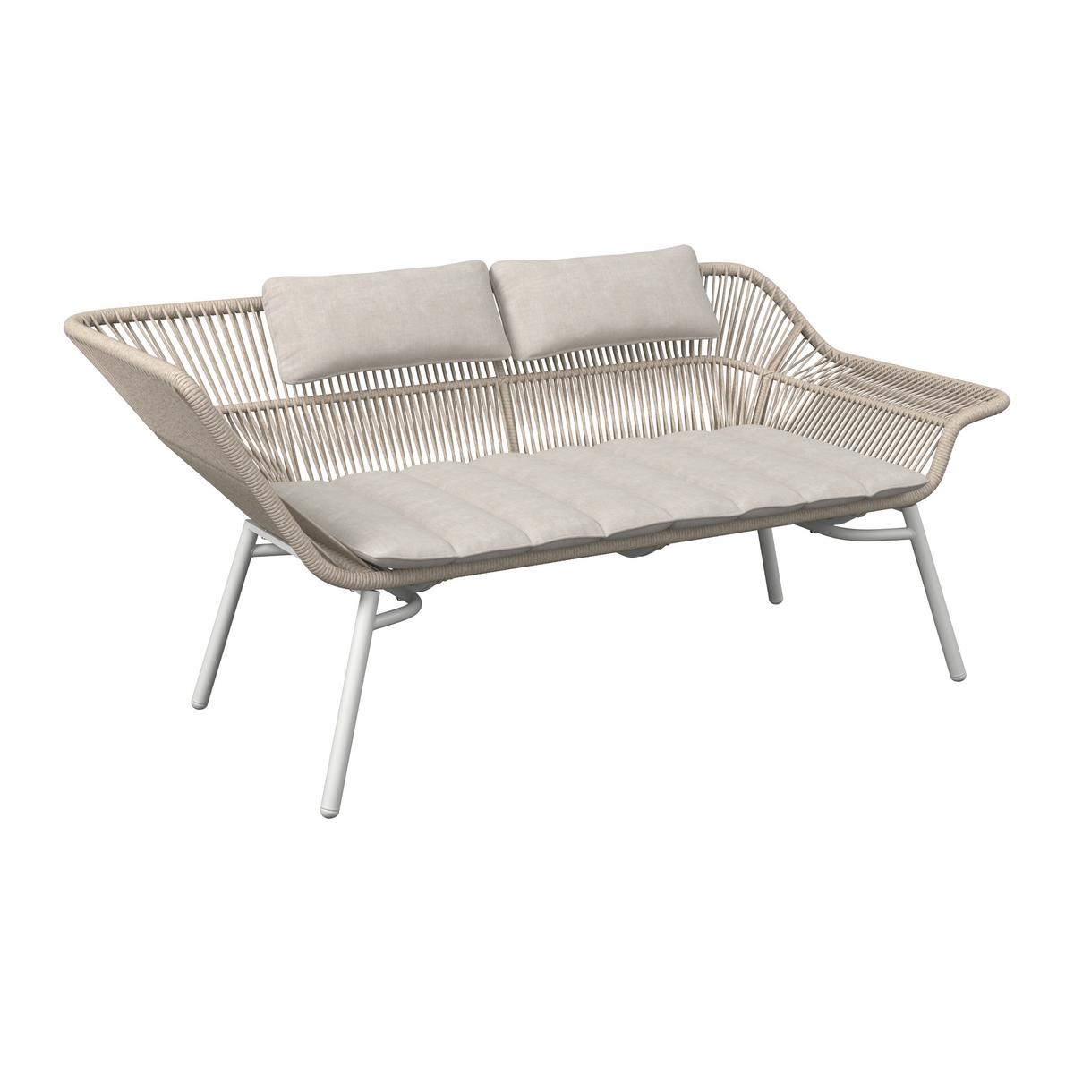 Gartenbank Treviso Beige/Hellgrau/Weiß - Beige/Hellgrau, MODERN, Kunststoff/Textil (178,5/73/73cm) - Mömax