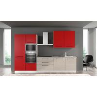 Blok Kuhinja S Aparatima Line 330 - siva/crvena, Konvencionalno, drvo/metal (330/216-240/60cm)