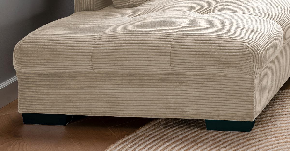 Kutna Garnitura Alvito - siva/bež, Design, tekstil/drvo (202/298cm) - MID.YOU
