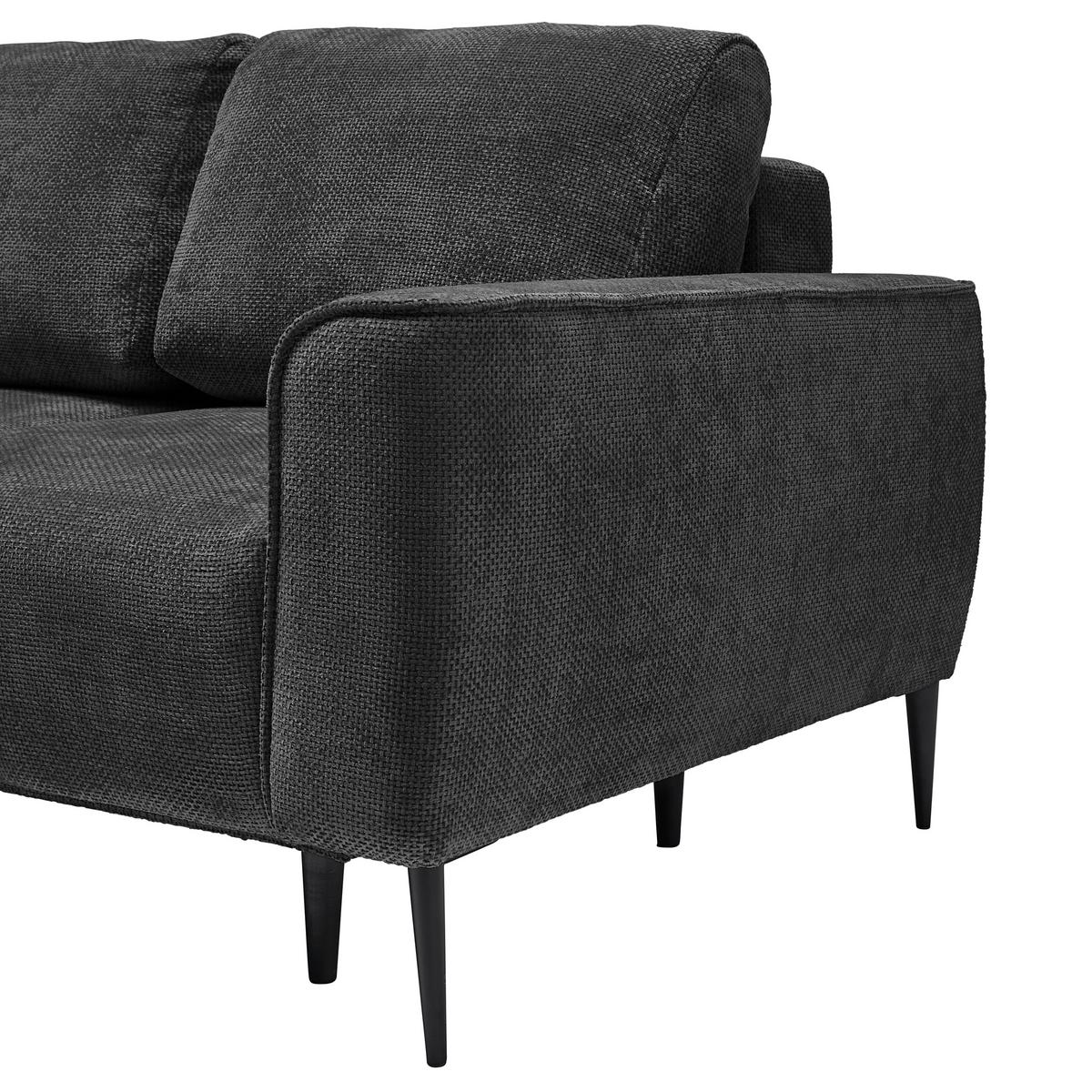 Ecksofa Custom Schwarz - Schwarz, MODERN, Textil/Metall (164/85/255cm) - Mömax
