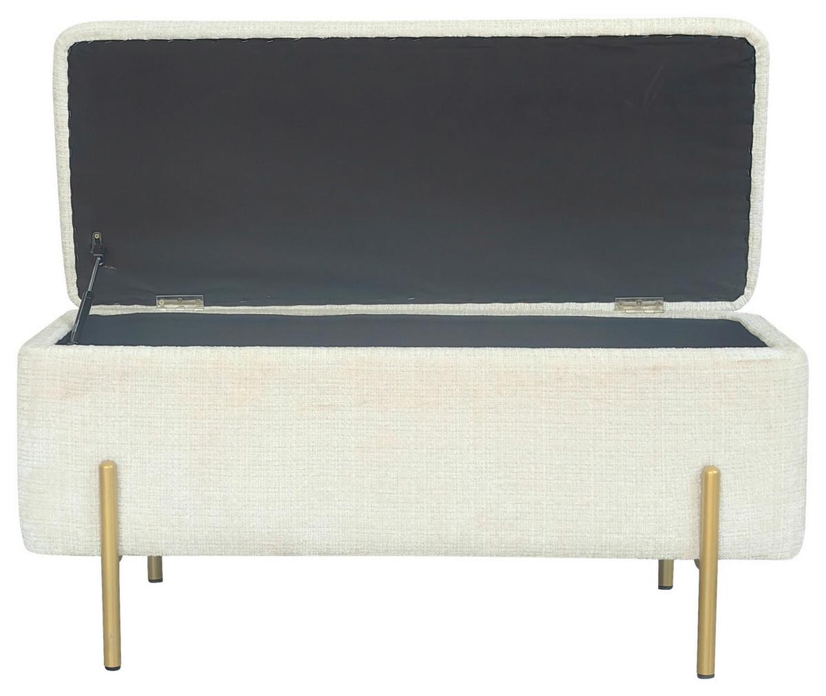 Tabure Lennon - bež/zlatne boje, Moderno, drvo/metal (100/45/40cm) - Mömax