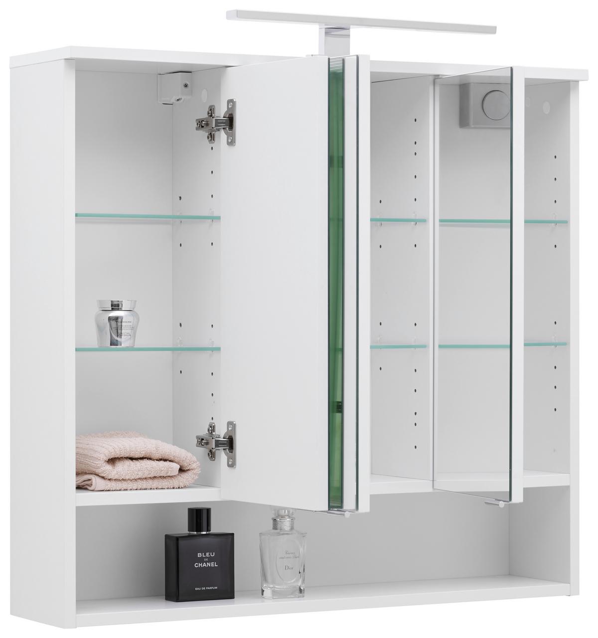 Element S Ogledalom Fresh - bijela/boje kroma, Konvencionalno, staklo/drvni materijal (80/75/20cm) - Modern Living
