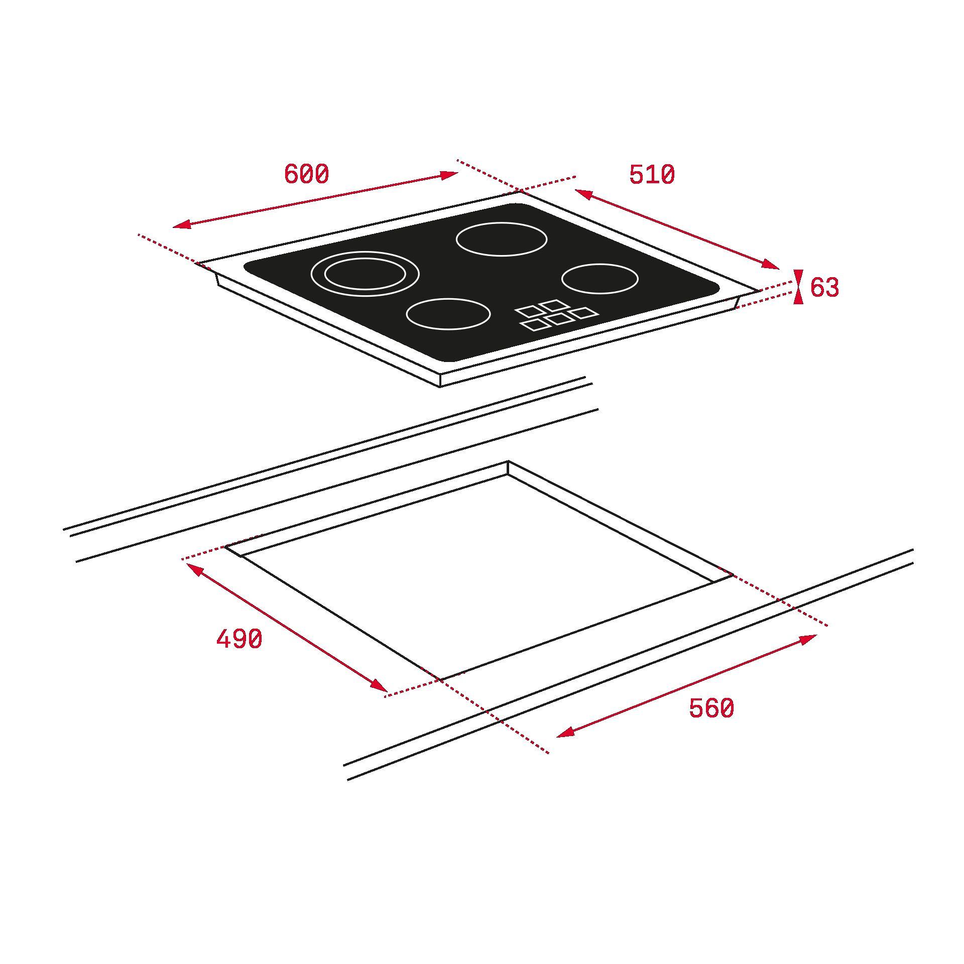 Plită electrică vitroceramică TEKA TB 6415 - Modern (600/6,3/510cm)