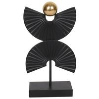 Skulptur Caleb Schwarz/Goldfarben - Goldfarben/Schwarz, Lifestyle, Metall (17,5/32/8cm) - Mömax