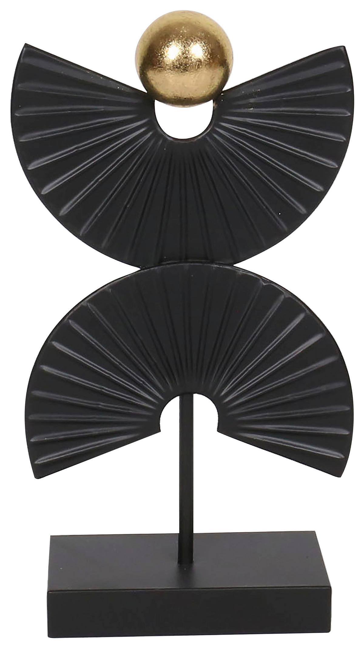 Skulptur Caleb Schwarz/Goldfarben - Goldfarben/Schwarz, Lifestyle, Metall (17,5/32/8cm) - Mömax