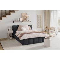 Polsterbett Monte Schwarz ca. 120x200cm - Schwarz, KONVENTIONELL, Kunststoff/Textil (120/200cm) - Based