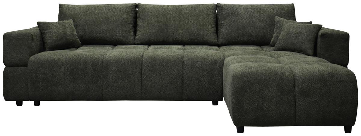 Kutna Garnitura Gabby - tamno zelena/crna, Moderno, drvni materijal/drvo (294/86/173cm)