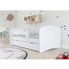 Otroška Postelja Babydreams, Bela, 80x160cm - bela/barve breze, Moderno, tekstil/leseni material (80/160cm) - MID.YOU