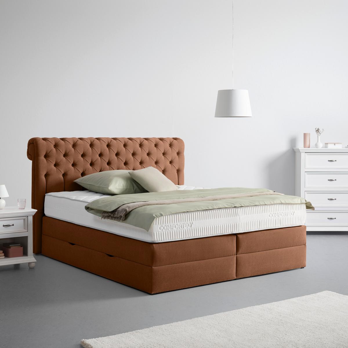 Boxspringbett Belano Rostfarben ca. 160x200cm - Rostfarben, Konventionell, Holz/Holzwerkstoff (160/200cm) - Premium Living
