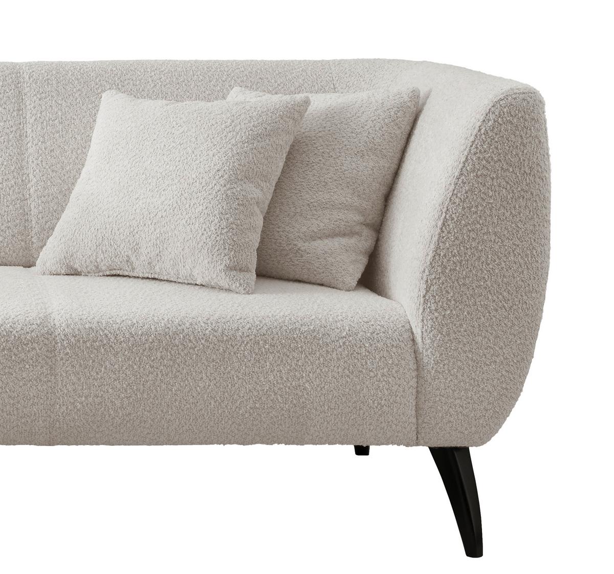 Wohnlandschaft Colori weiß Bouclé - Schwarz/Weiß, MODERN, Holz/Textil (160/264cm) - MID.YOU