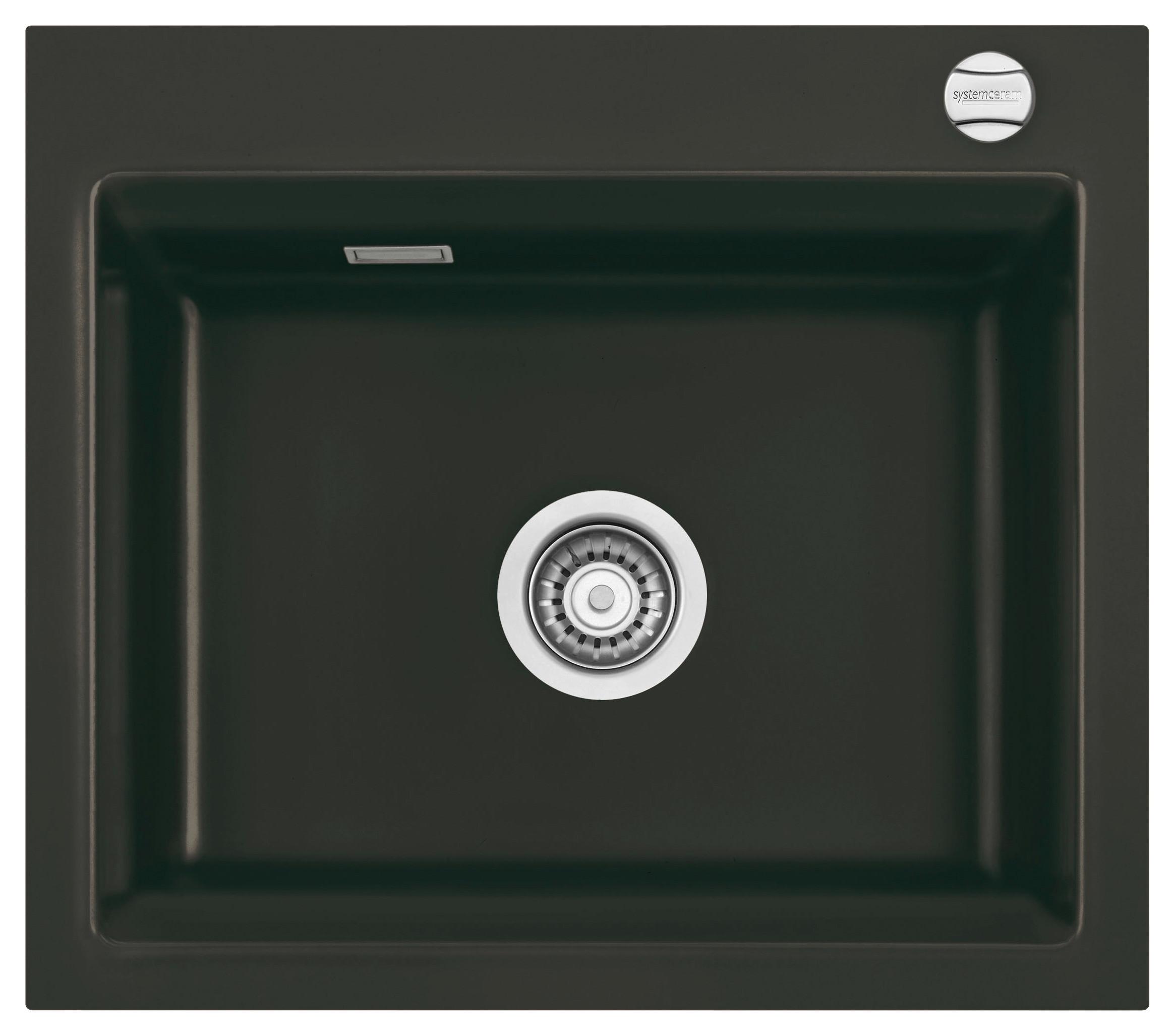Spüle 500201 - Schwarz, MODERN, Keramik (57,5/51cm) - Systemceram