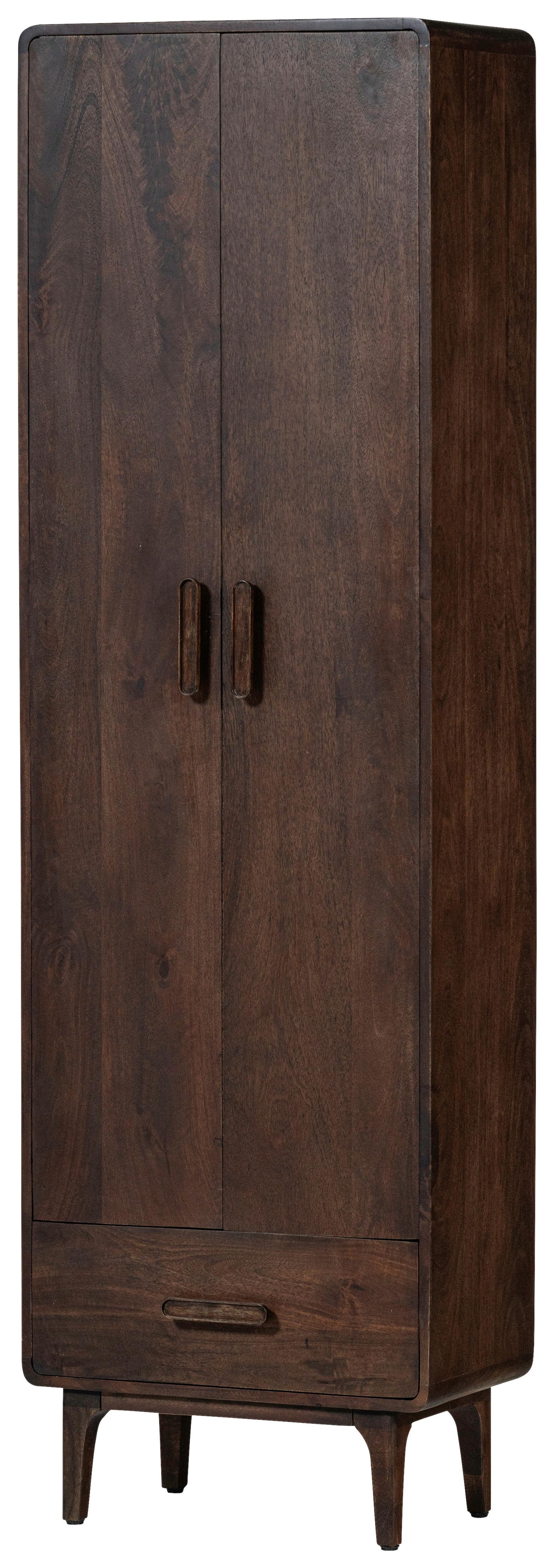 Mehrzweckschrank Liya Mangoholz - Dunkelbraun, Design, Holz (60/200/35cm) - Livetastic