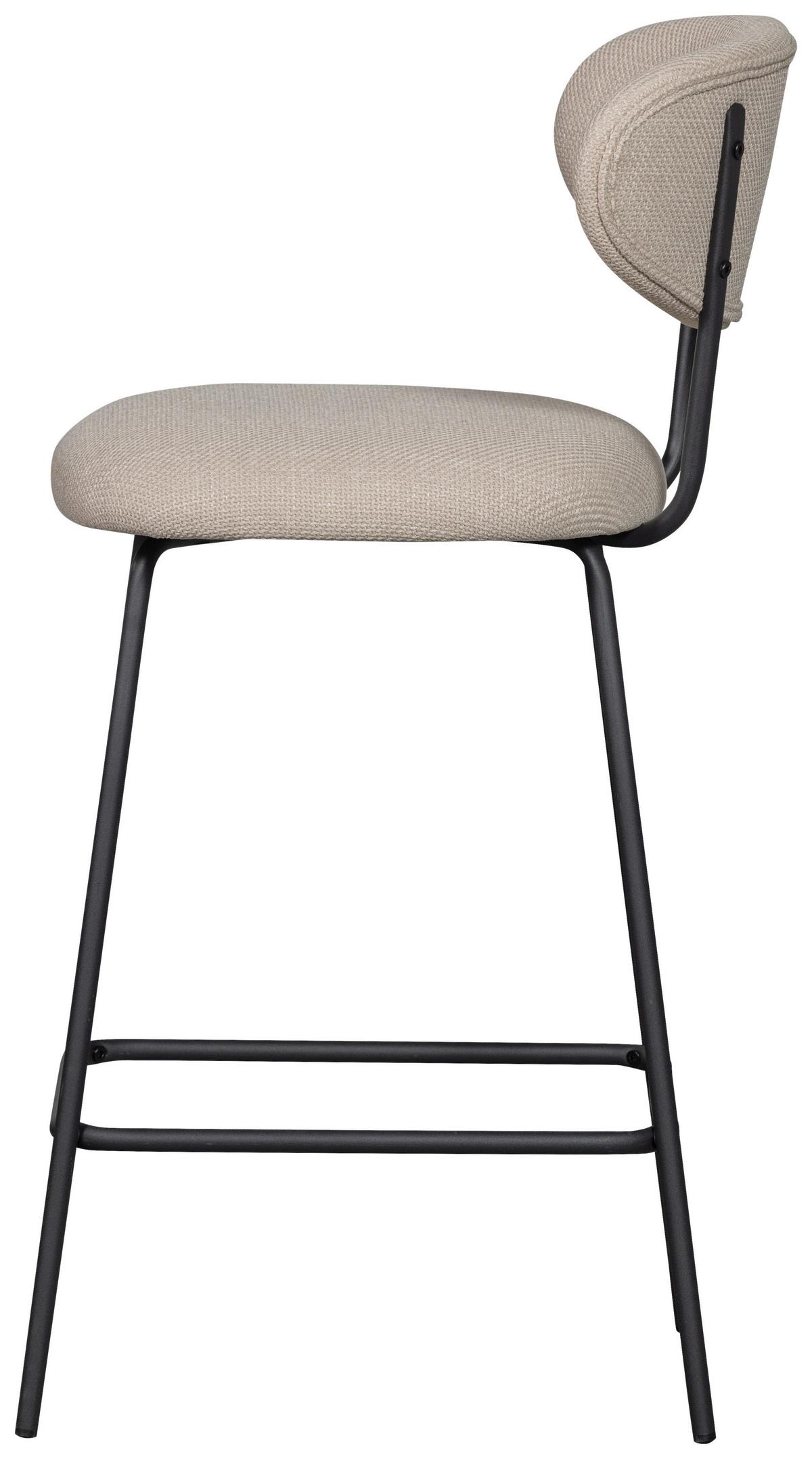 Barhocker-Set Kjeld 2er-Set Naturfarben - Schwarz/Naturfarben, MODERN, Textil/Metall (46/93/52cm) - Livetastic
