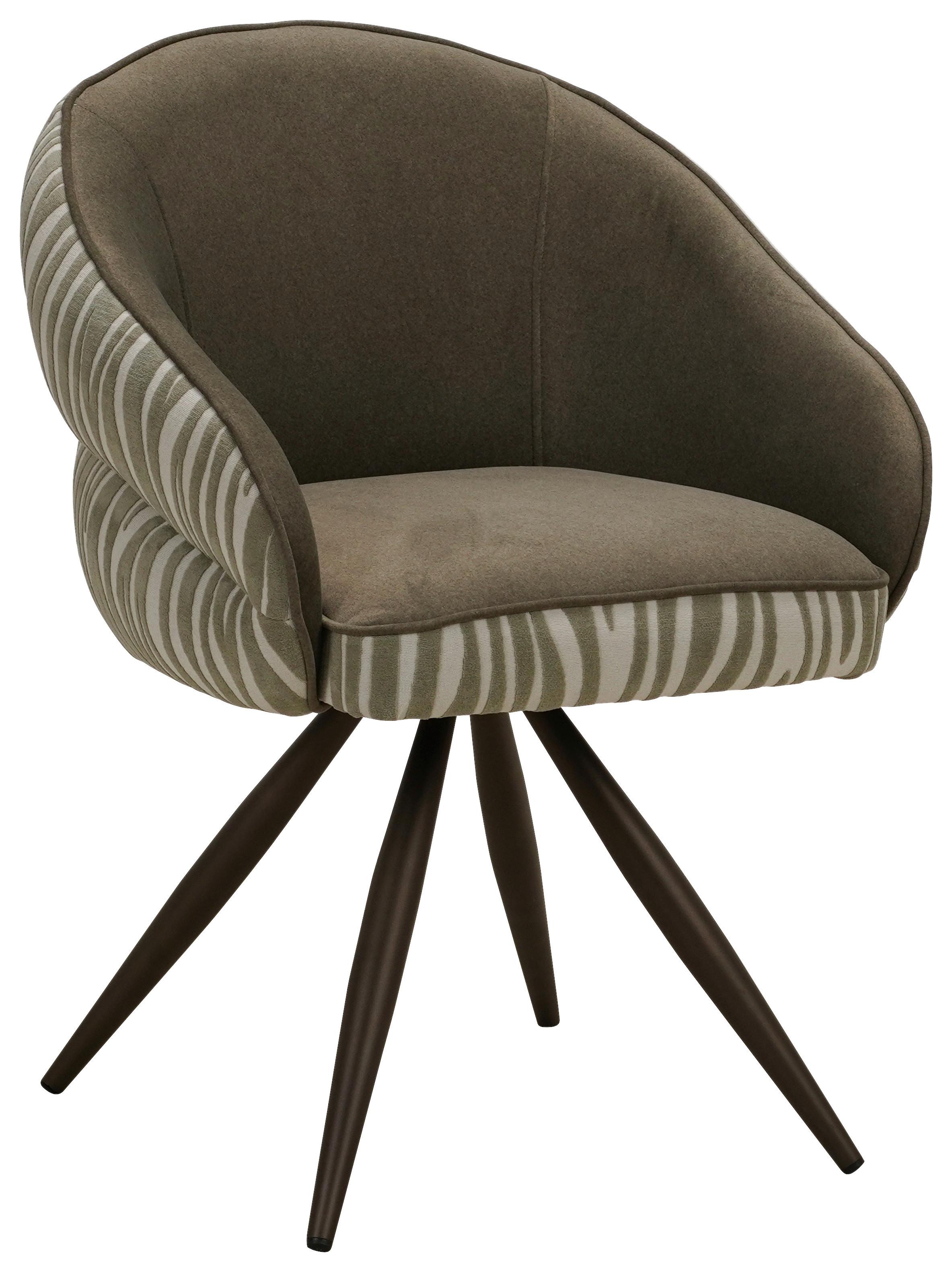 Armlehnstuhl Marty Grün/Schwarzbraun Webstoff - Schwarzbraun/Grün, MODERN, Holz/Textil (59/80/60cm) - Mömax