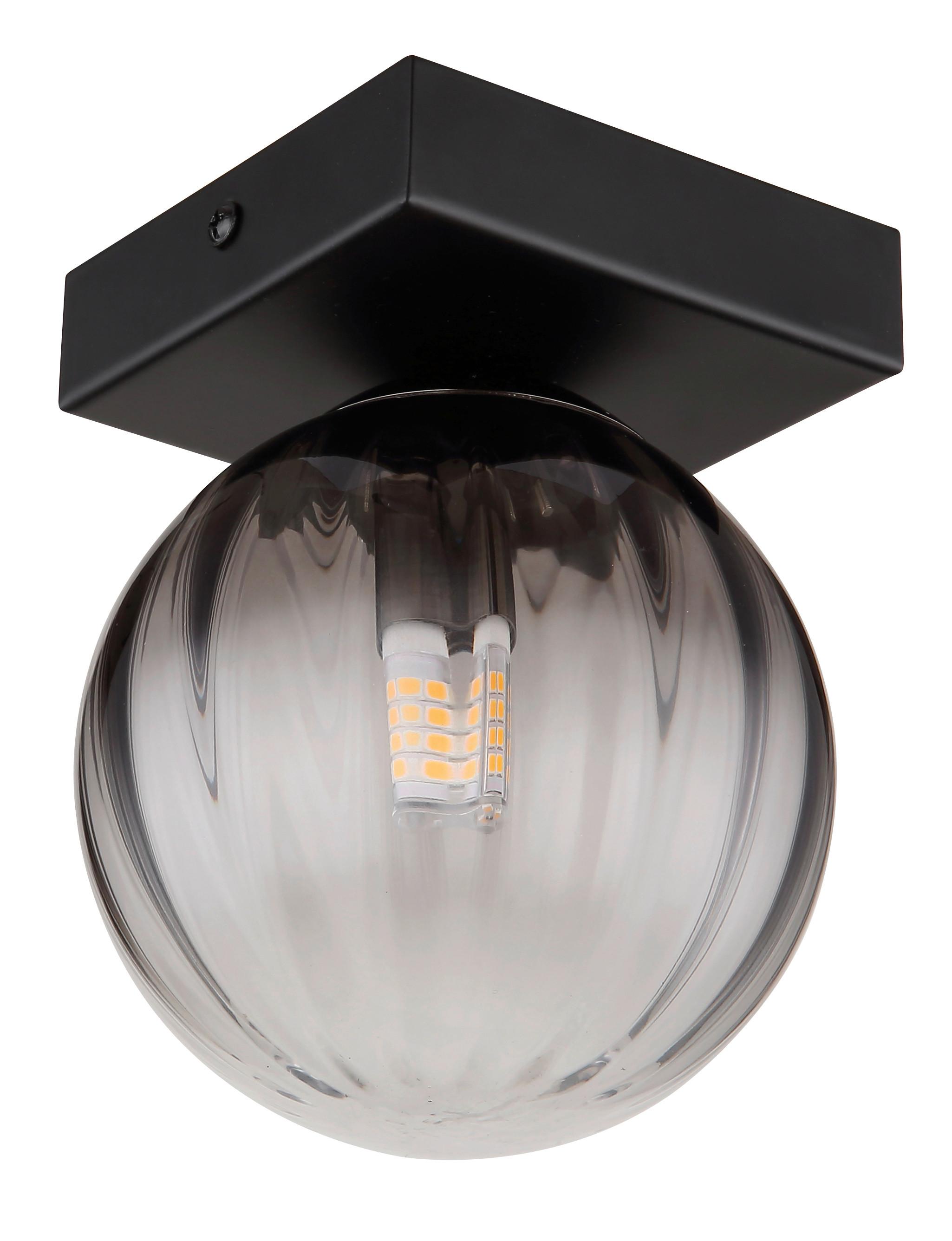 Stenska Svetilka 15216-1 - črna/prozorno, Design, kovina/steklo (12/15cm) - Globo