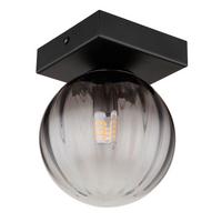 Wandleuchte Dallerta Klar/Schwarz max. 10 Watt - Klar/Schwarz, Design, Glas/Metall (12/15cm) - Globo