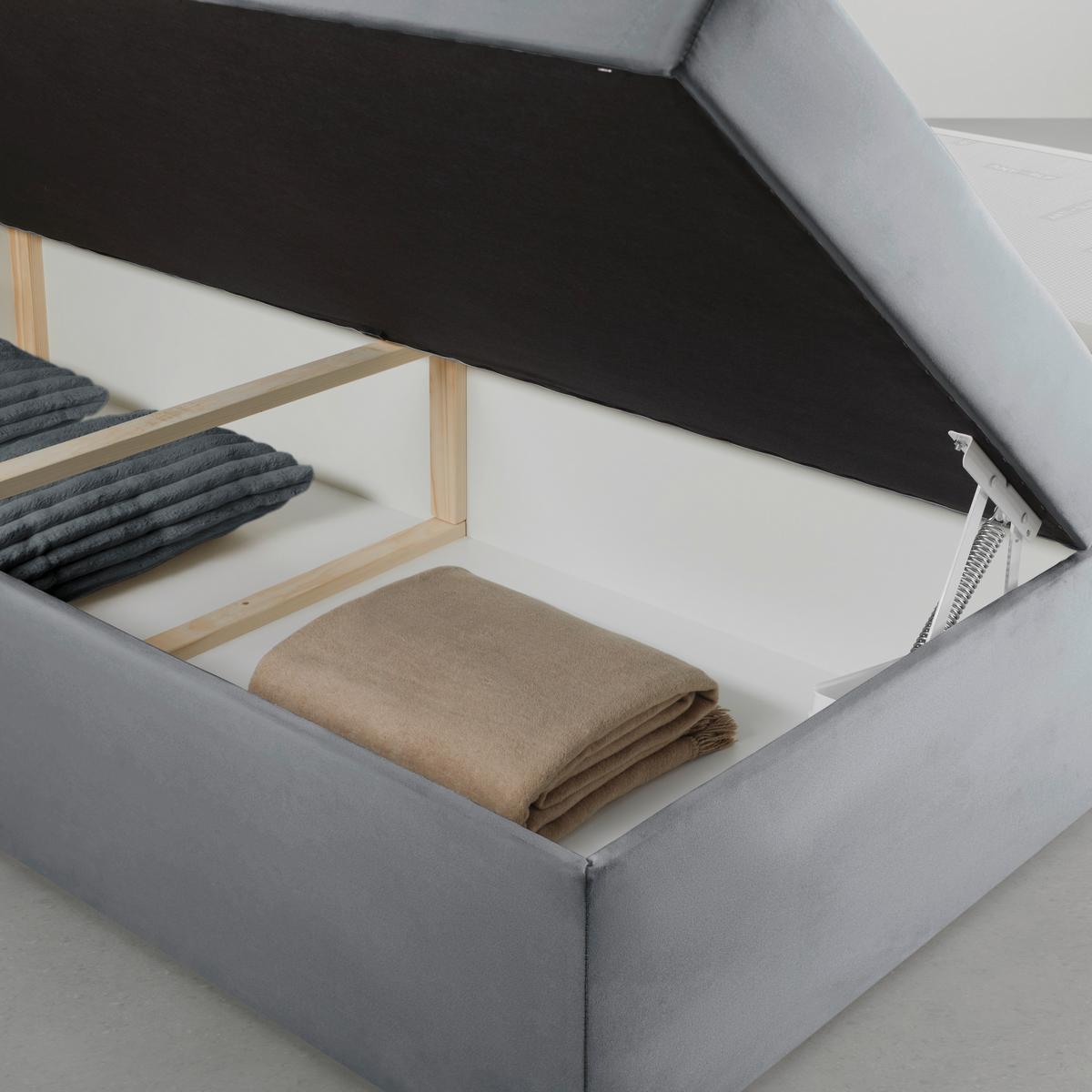 Boxspringbett Rossa in Dunkelgrau ca. 180x200cm - Dunkelgrau/Schwarz, KONVENTIONELL, Holzwerkstoff/Kunststoff (180/200cm) - Mömax