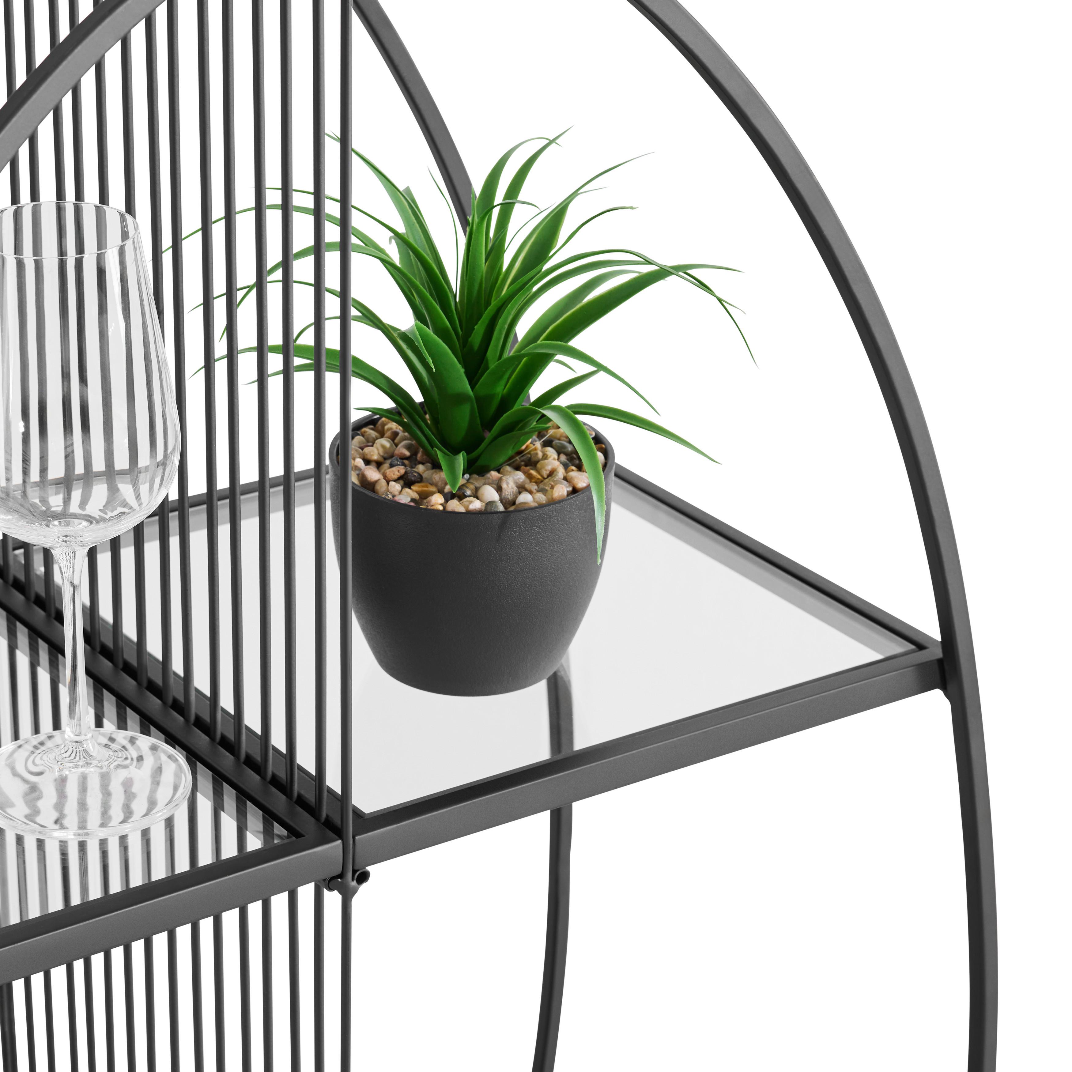 Regal Chase Schwarz - Schwarz, MODERN, Glas/Metall (65/140/32cm) - Premium Living