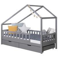 Hausbett Lou ca. 140x200 cm Holz Hellgrau - Hellgrau/Naturfarben, MODERN, Holz (140/200cm) - MID.YOU