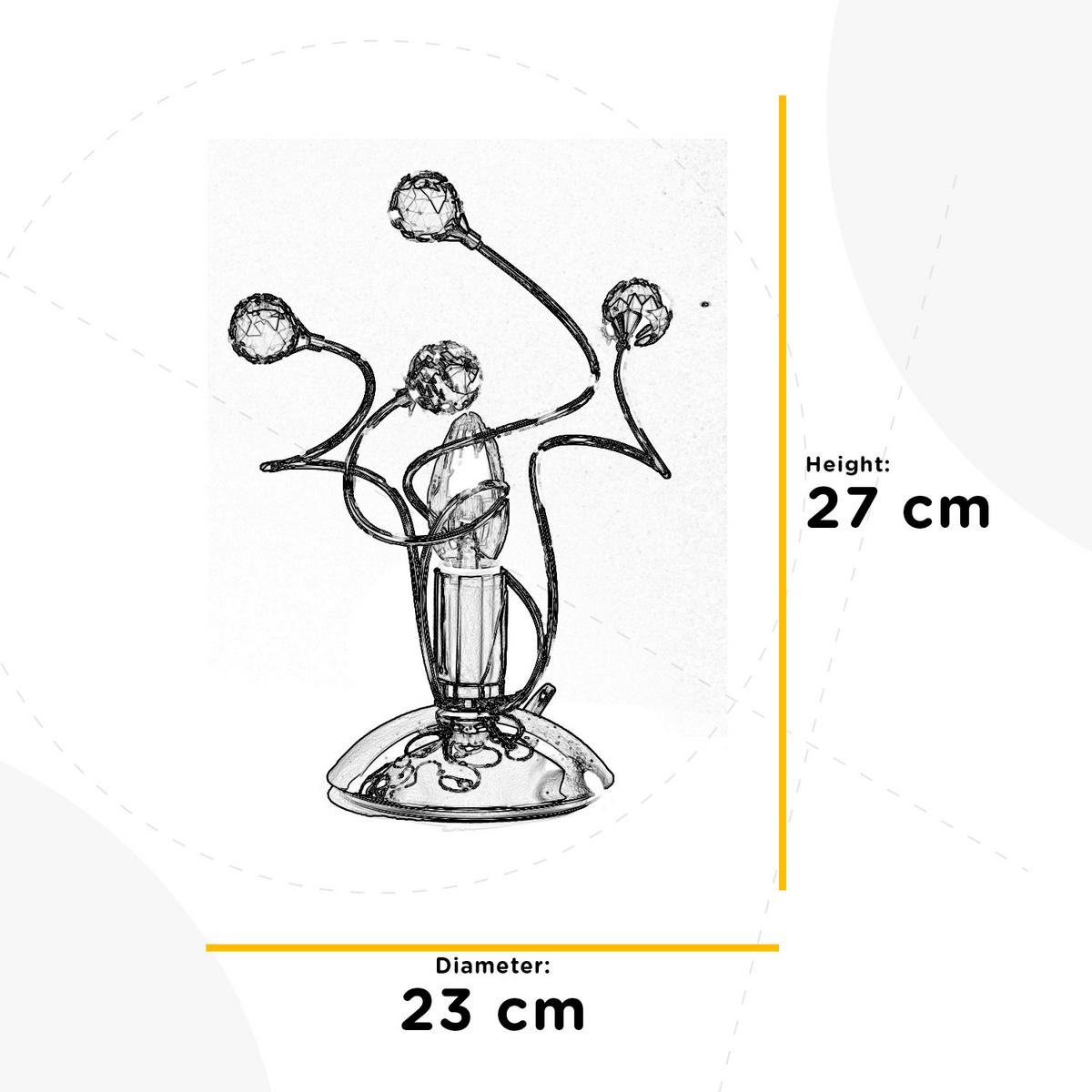Kristall-Tischleuchte Trilly Chromfarben max. 6 Watt - Chromfarben, KONVENTIONELL, Glas/Metall (23/27cm)