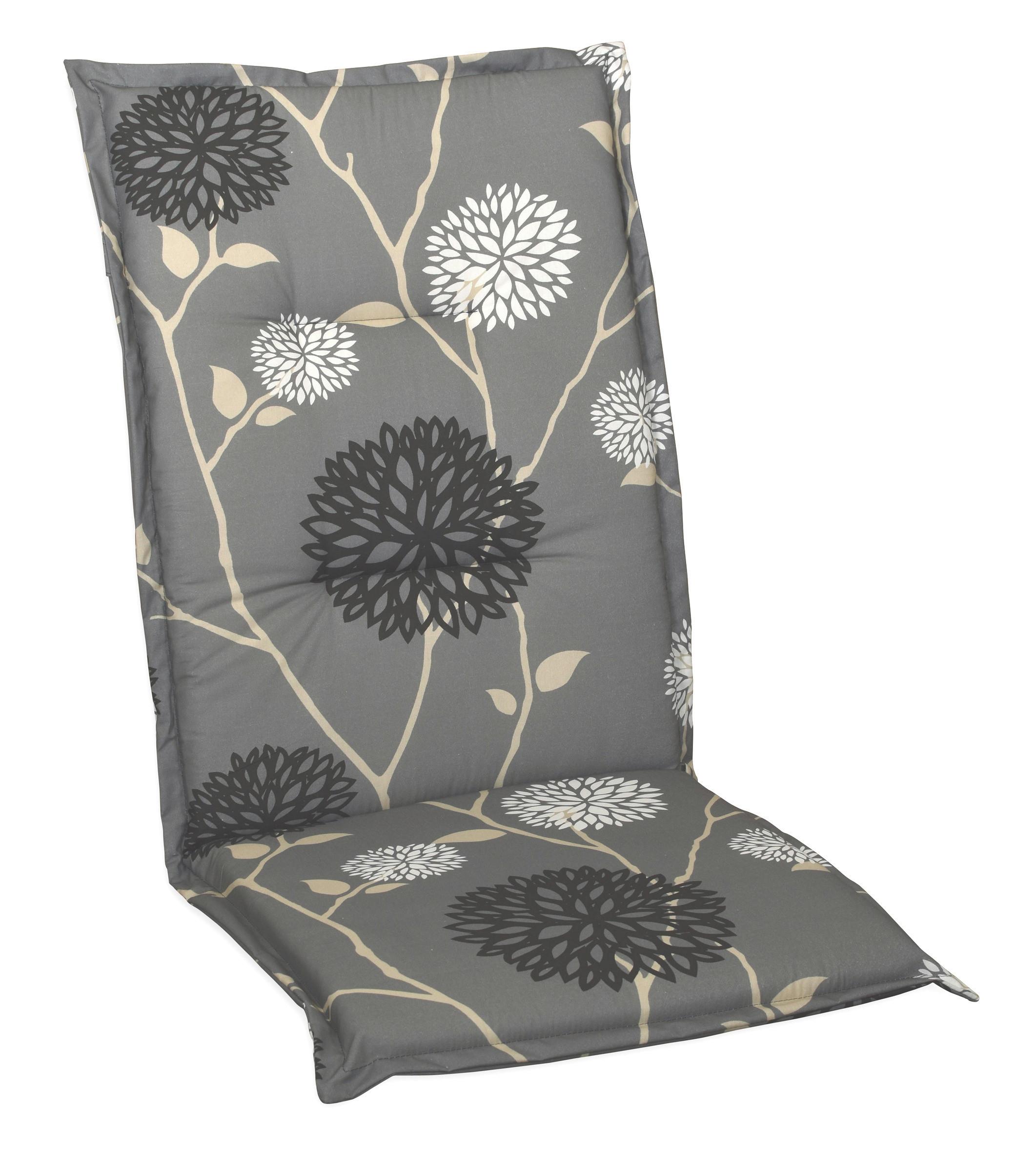 Sesselauflage Tokio Blumenmotiv Multicolor - Beige/Schwarz, Design, Textil (48/4/118cm)