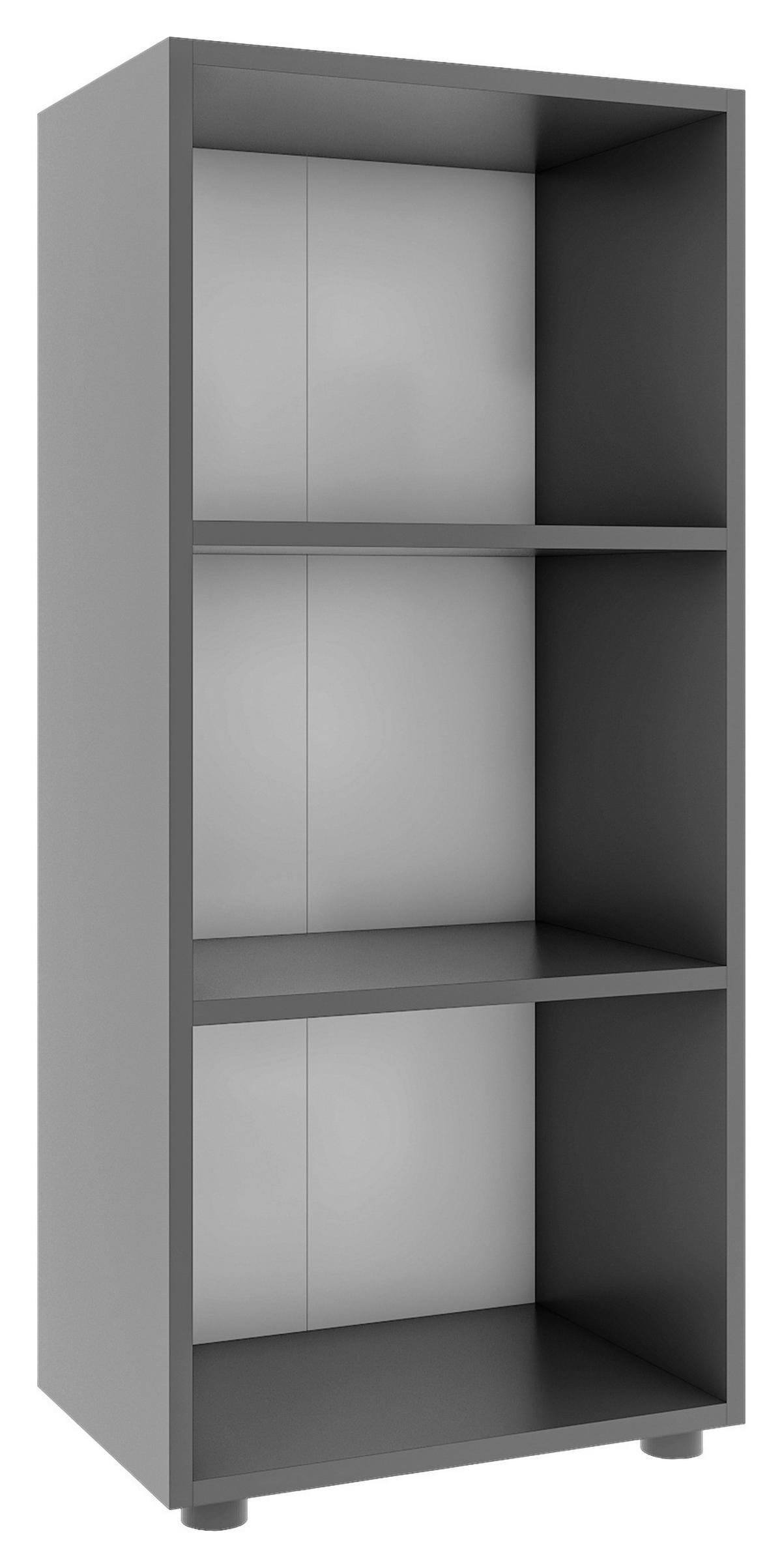 Regal Ulas 3, Siva - črna/antracit, Moderno, umetna masa/leseni material (49/108/32cm) - MID.YOU