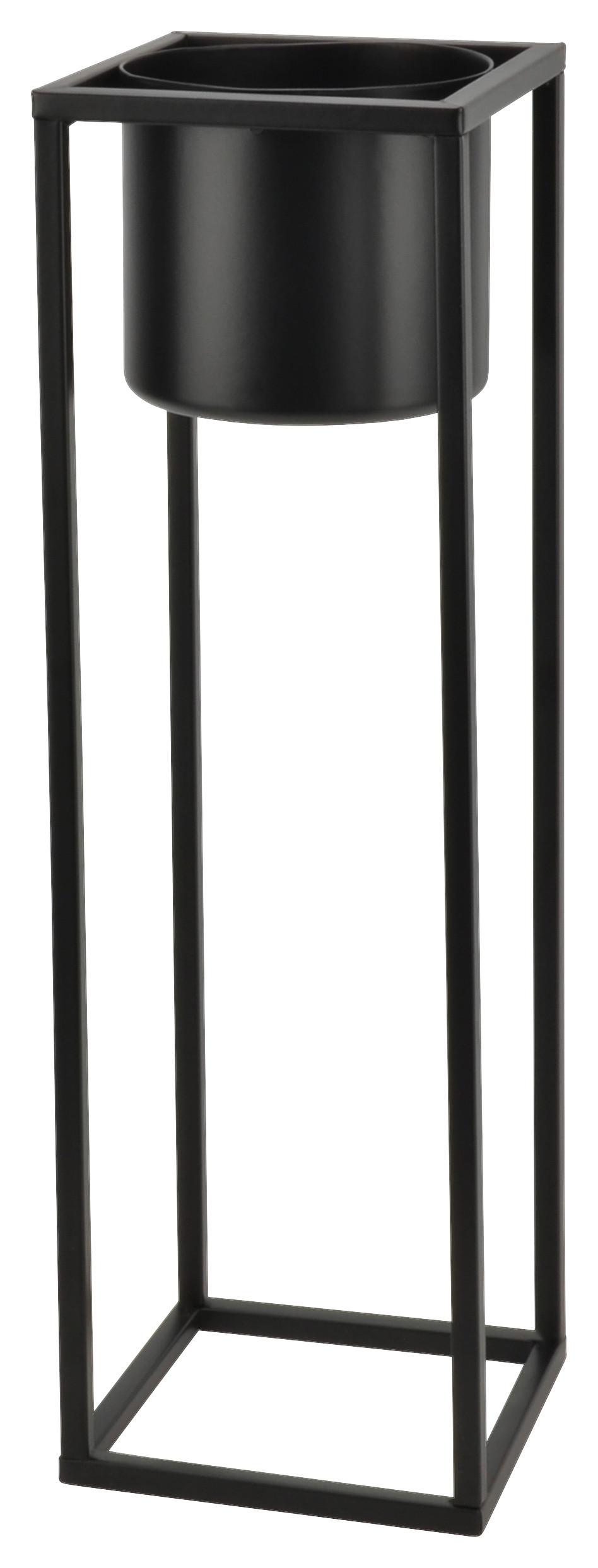 Übertopf Ole in Schwarz - Schwarz, MODERN, Metall (15/50/15cm) - Mömax