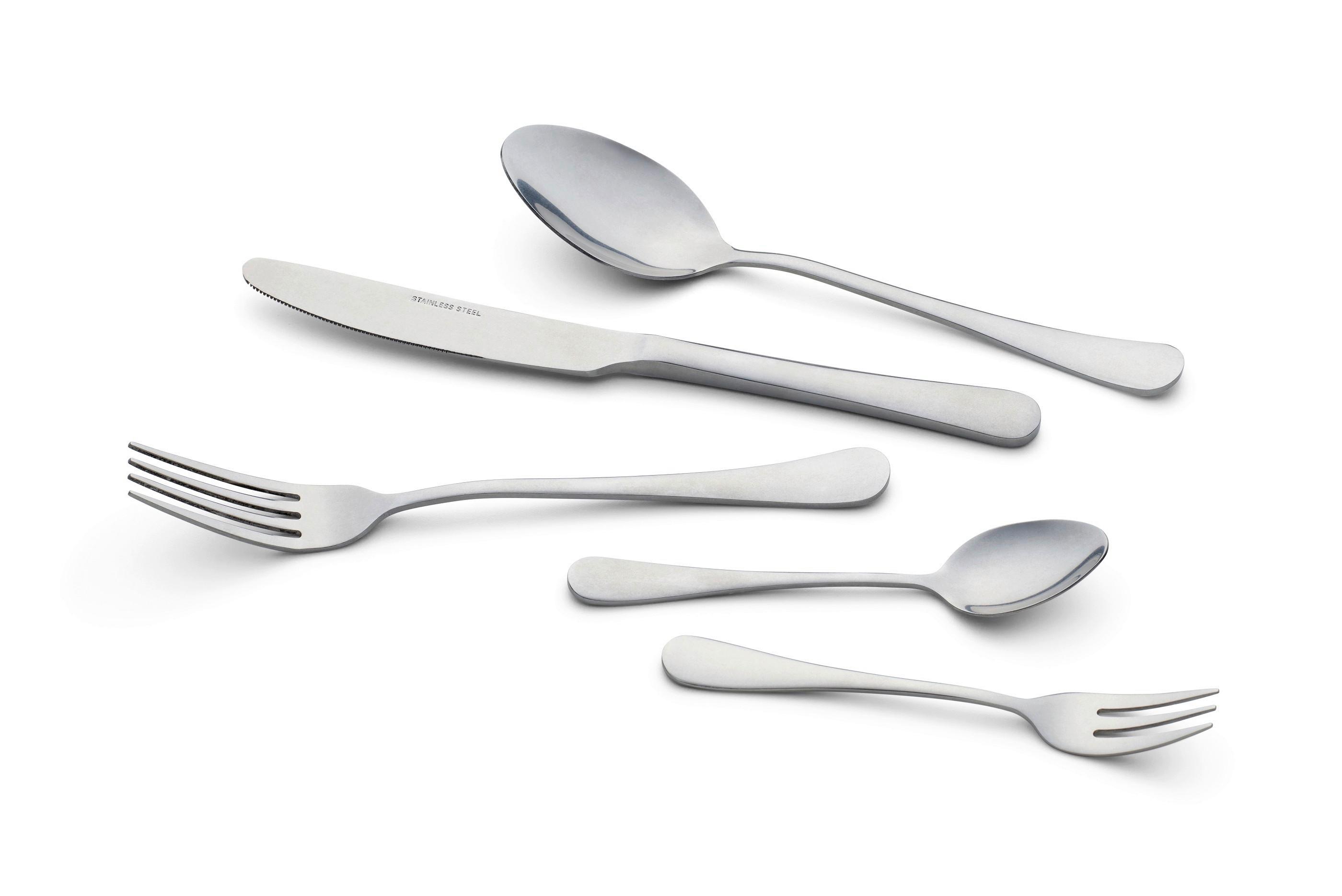 Besteckset Stonewashed Silberfarben 30-teilig - Silberfarben, Basics, Metall - Echtwerk