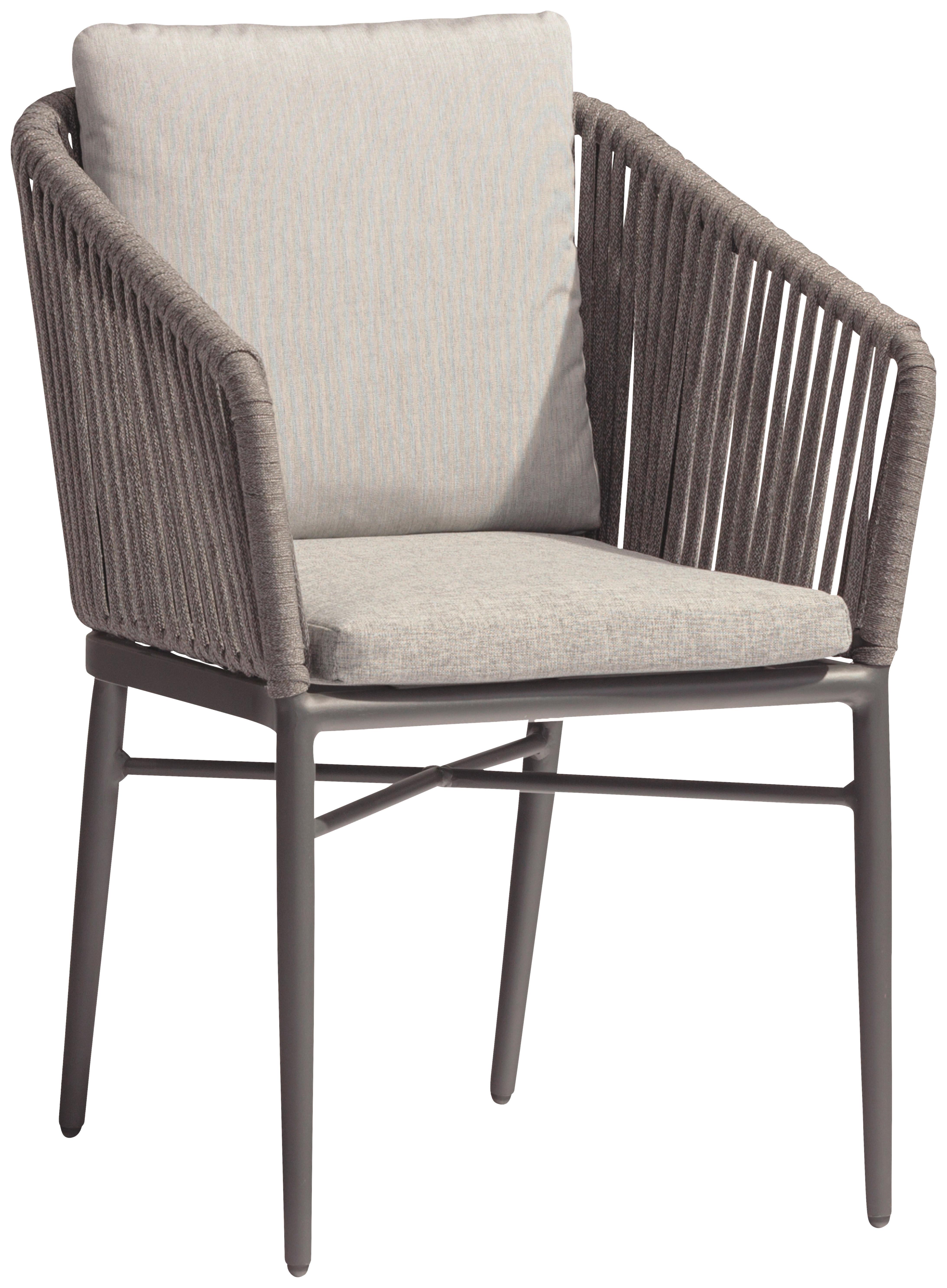 FOTEL SZTAPLOWANY NEW YORK - kolor grafitowy/szary, Modern, metal/tkanina (61/82/63cm) - Ambia Garden