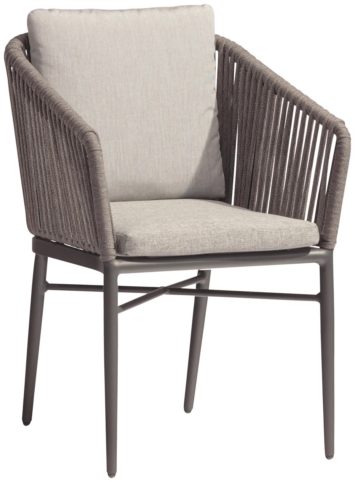 FOTEL SZTAPLOWANY NEW YORK - kolor grafitowy/szary, Modern, metal/tkanina (61/82/63cm) - Ambia Garden