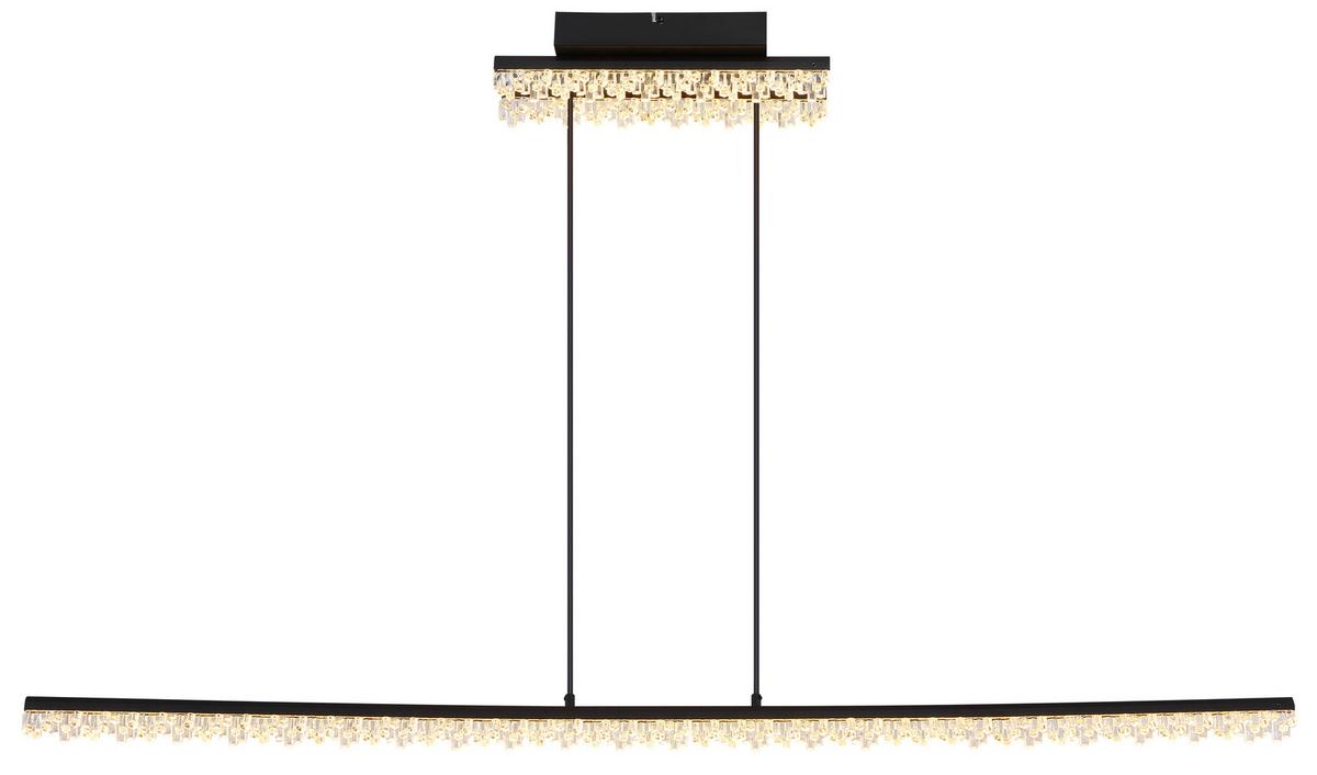 Led Viseća Svjetiljka Hilton - prozirno/crna, Design, metal/plastika (120/12,5/120cm) - Globo