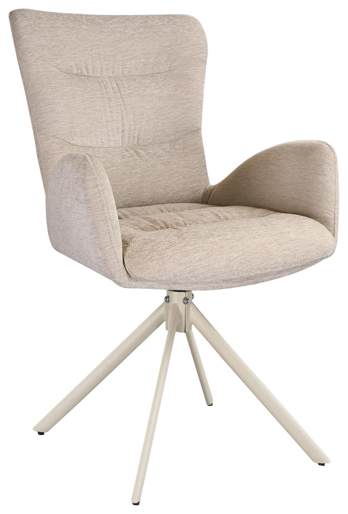 Armlehnstuhl Stella Beige - Beige, Design, Textil/Metall (58/88,5/68cm) - Mömax