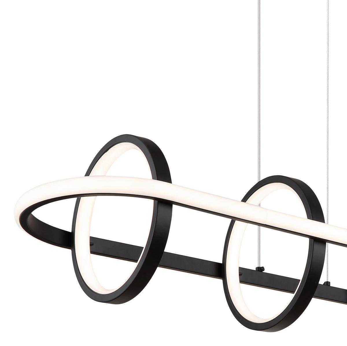 LED-HÄNGELEUCHTE 67194-60R - Opal/Schwarz, Design, Kunststoff/Metall (90/28/120cm) - Globo