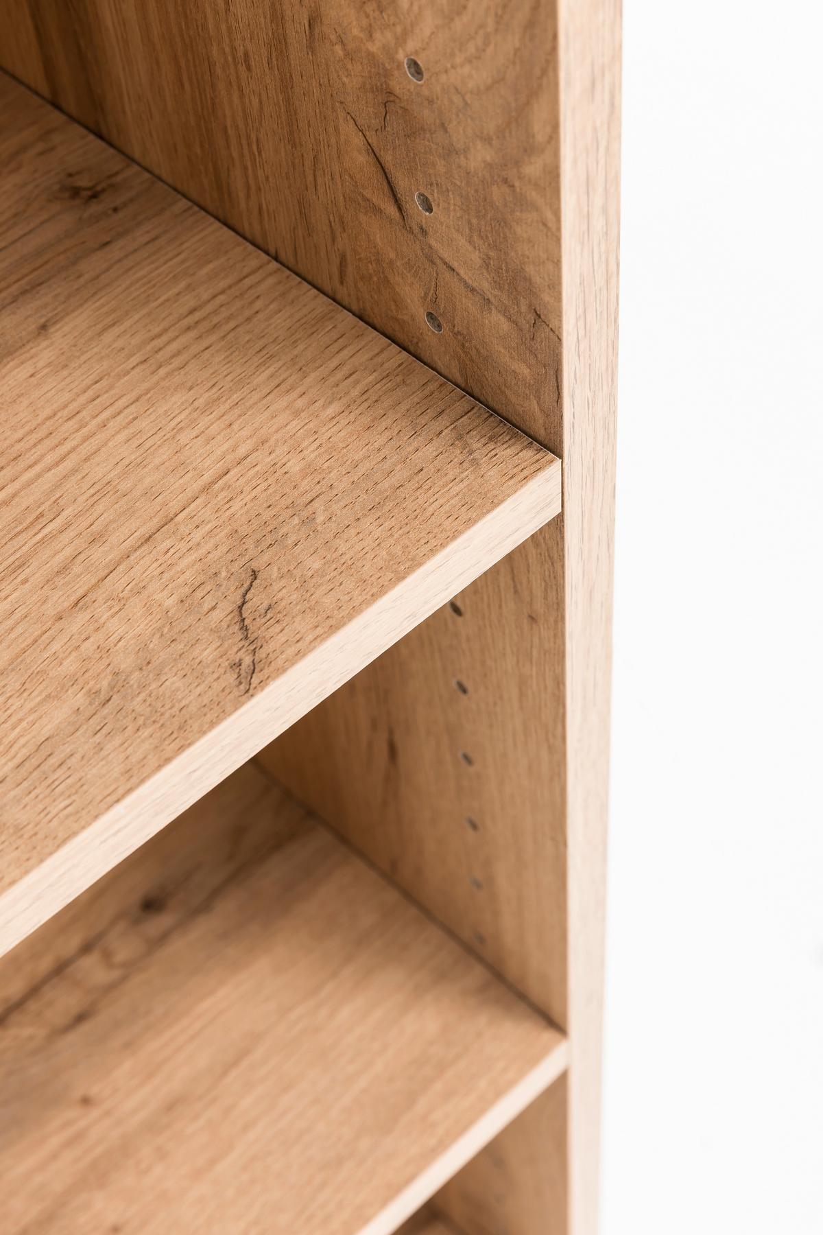 Hängeschrank Elmau in Weiß/Eiche - Eiche Wotan/Schwarz, ROMANTIK / LANDHAUS, Holzwerkstoff/Metall (40/64/20cm)