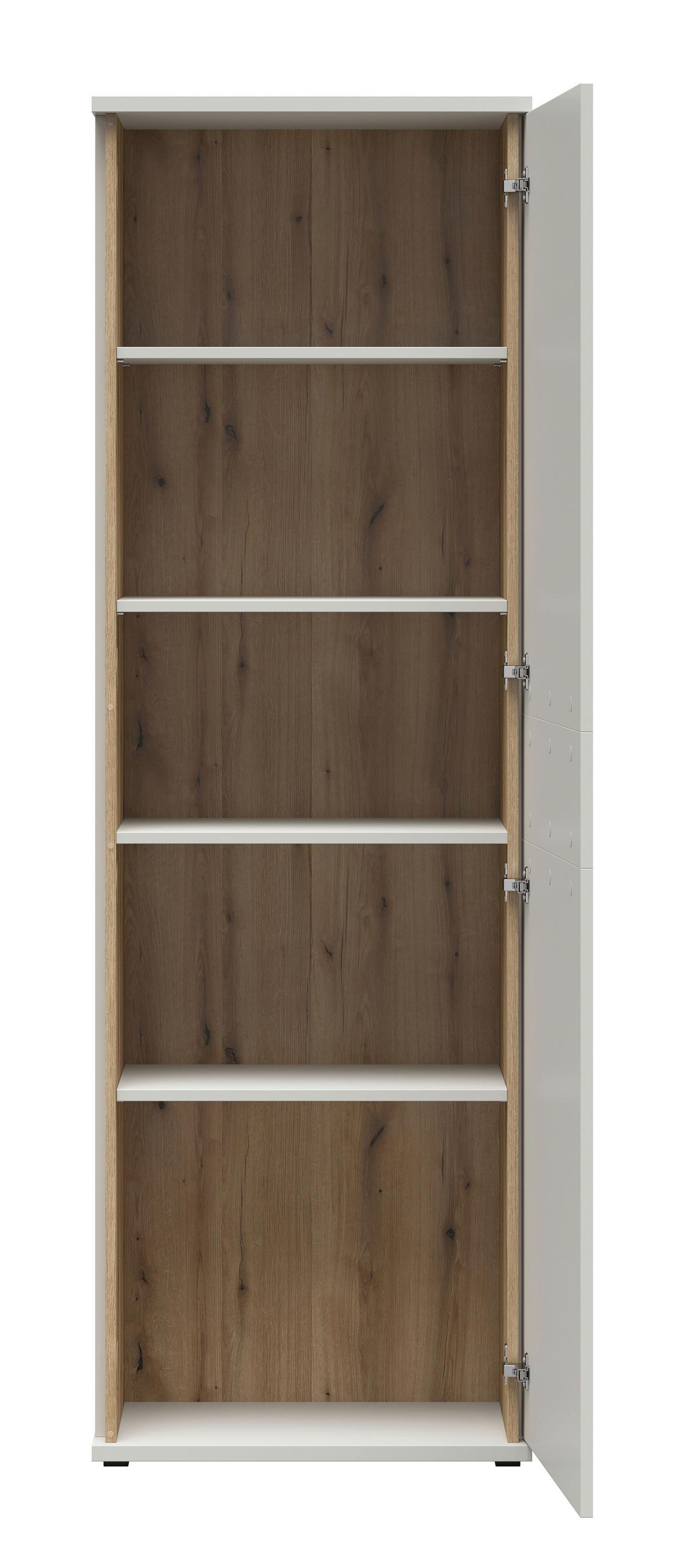 Mehrzweckschrank Antonio Creme/Eichefarben - Eichefarben/Creme, Modern, Holzwerkstoff/Kunststoff (61/190/38cm) - Mömax