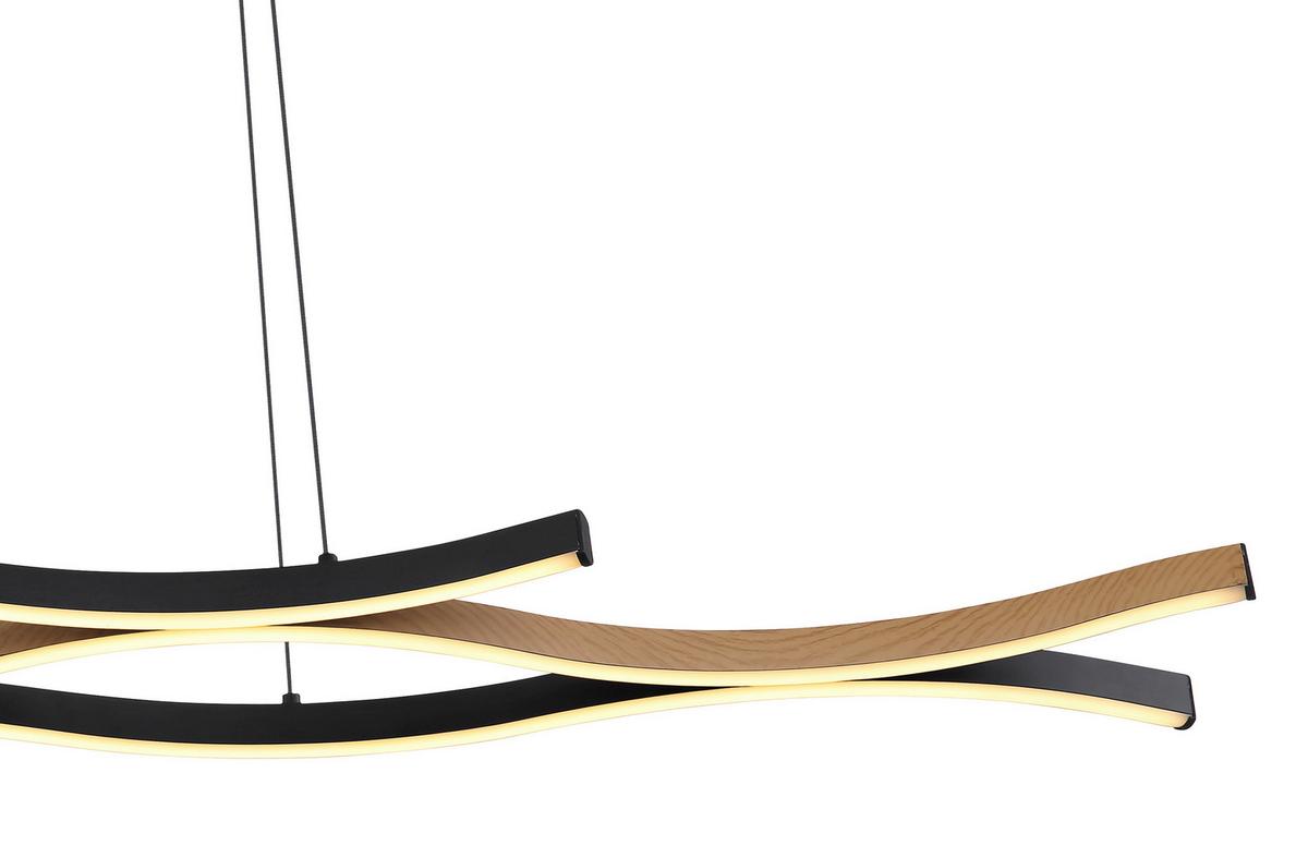 LED Függőlámpa 67206hw - barna/fekete, Modern, műanyag/fém (108/18/120cm) - Globo