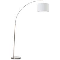 Bogenleuchte Clarie max. 60 Watt - Silberfarben/Weiß, Design, Textil/Metall (36/180cm) - Brilliant