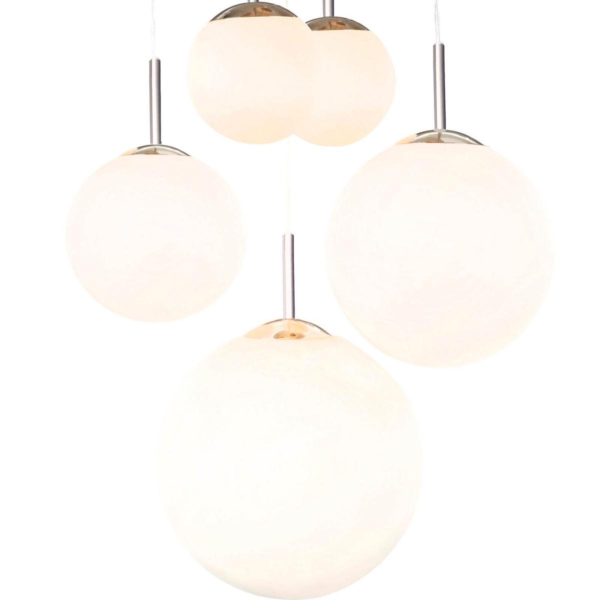 VISEĆA SVJETILJKA BALLA - boje nikla/opalna, Basics, staklo/metal (50/90cm) - Globo