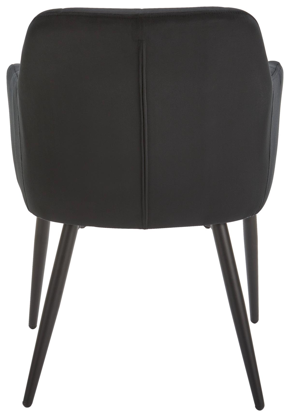 KRZESŁO Z PODŁOKIETNIKAMI HANNA - ciemnoszary/czarny, Modern, metal/tkanina (60/82/60cm) - Livetastic