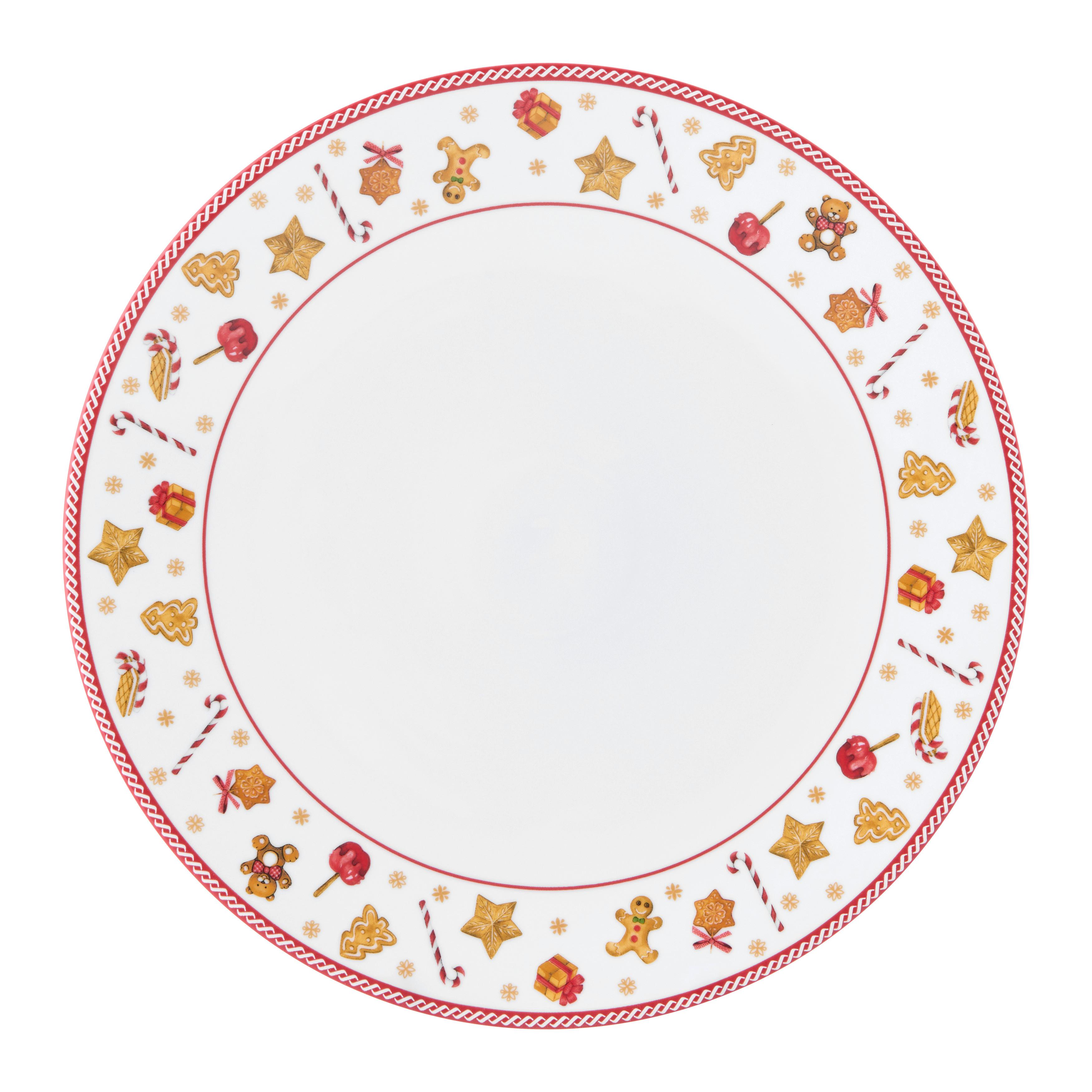 Platzteller XMAS-Ginger Rot/Weiß  Ø ca. 31cm - Rot/Weiß, KONVENTIONELL, Keramik (31cm) - Mömax