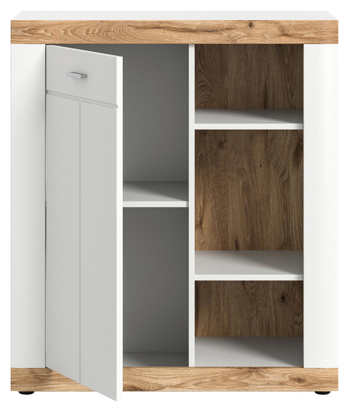 Kommode Laredo ca. 91x104 cm Nox Eiche/Weiß - KONVENTIONELL, Holzwerkstoff/Metall (91/104/40cm) - MID.YOU