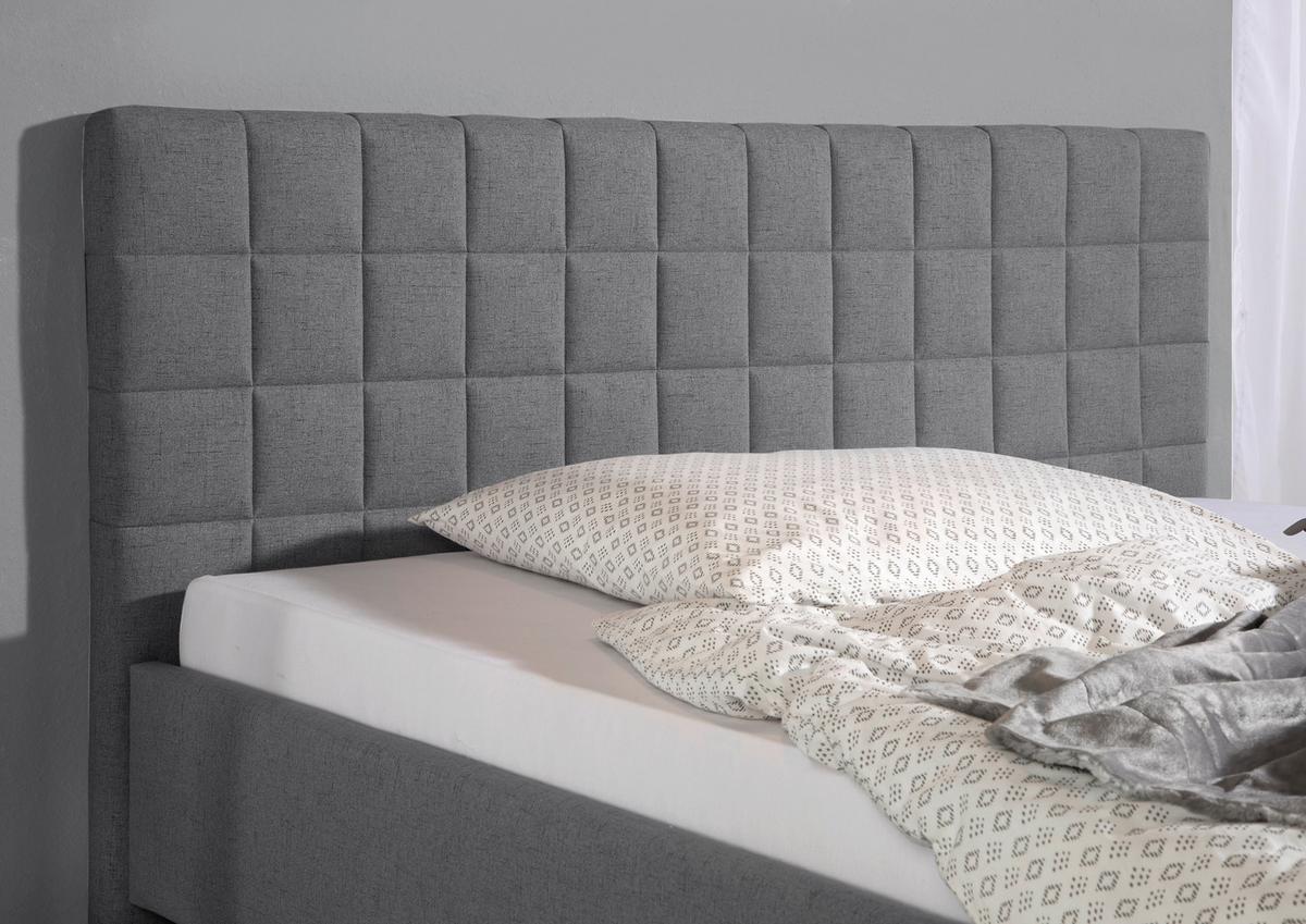 Polsterbett Ray Grau Webstoff ca. 140x200 cm - Alufarben/Grau, MODERN, Textil/Metall (140/200cm) - Livetastic