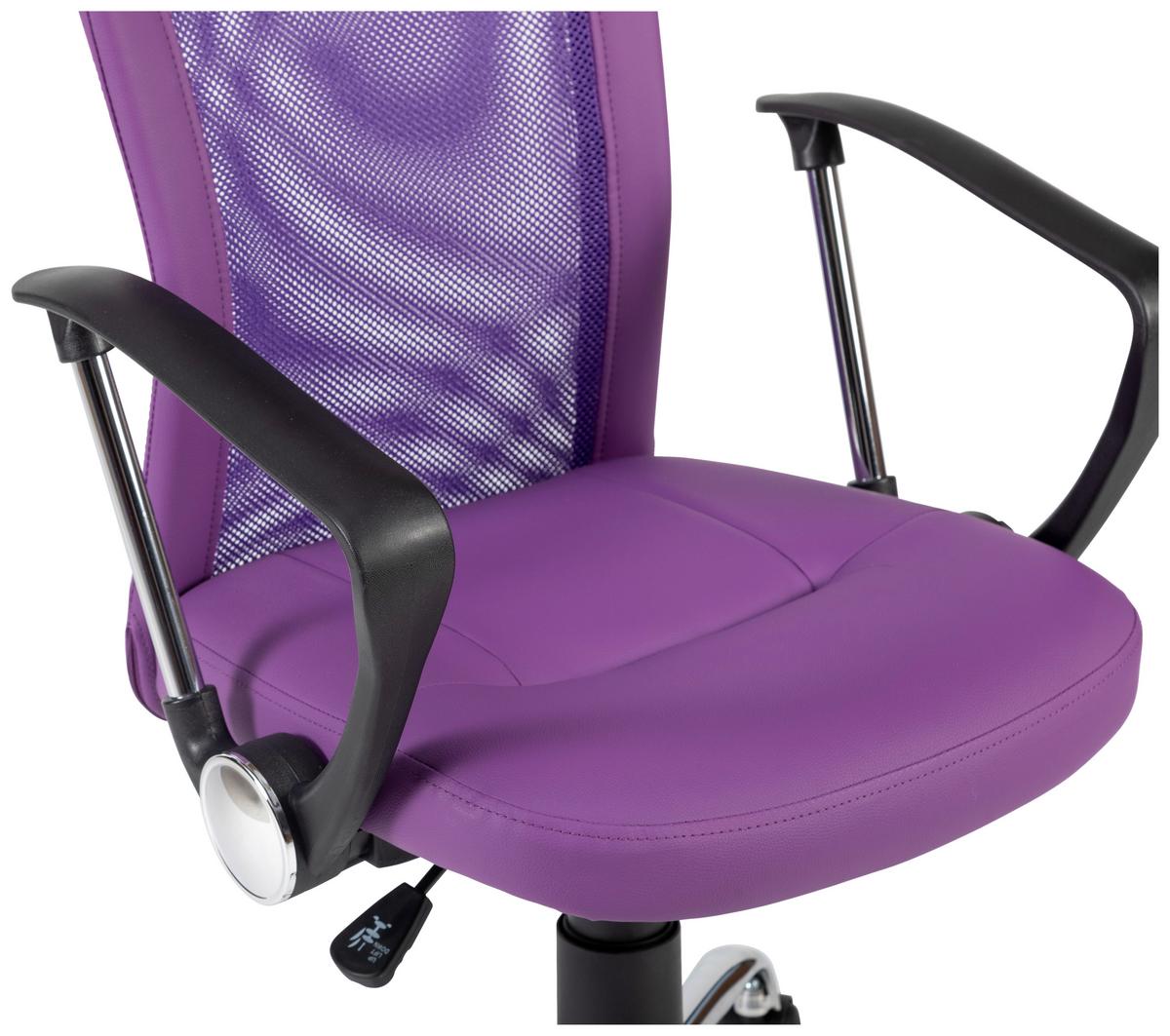 Vanessa Uredska Stolica - ljubičasta/boje kroma, Trend, metal/tekstil (56/99/56cm) - Modern Living