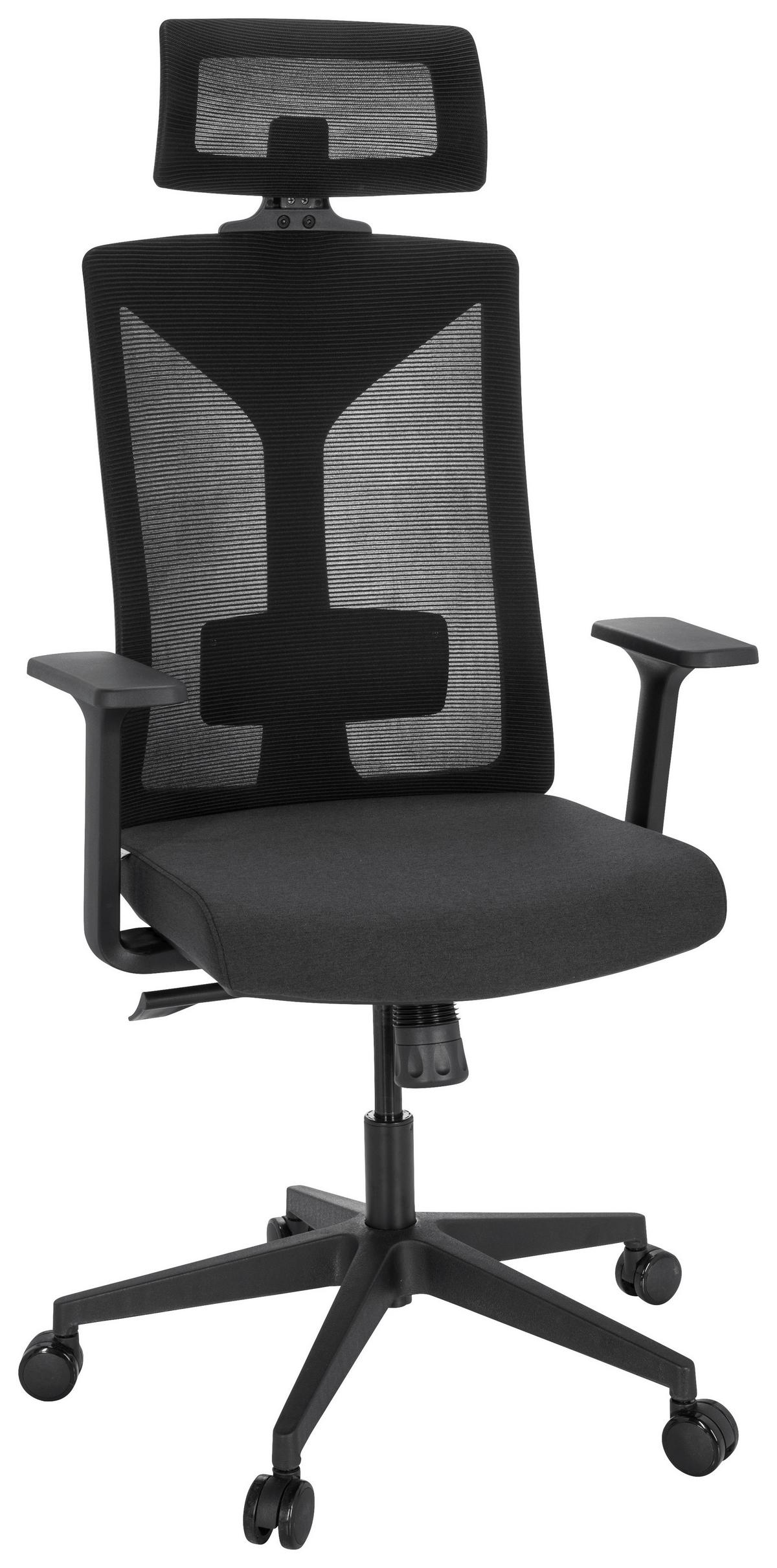 Pisarniški Stol Kodiak, Črna - črna, Moderno, kovina/umetna masa (68/121cm) - MID.YOU