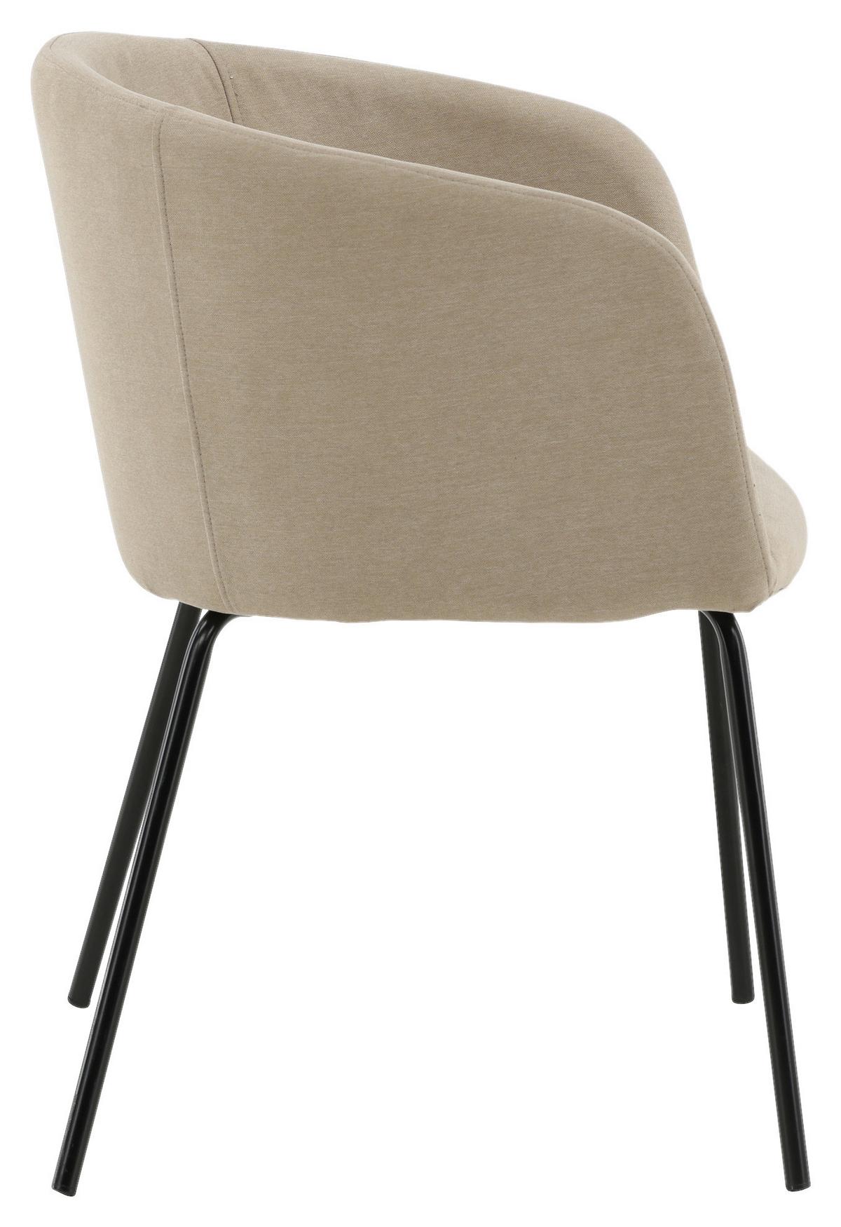 Stuhl Berit ca. 55x78x55 cm Beige - Beige/Schwarz, Design, Holz/Kunststoff (55/78/55cm) - Livetastic