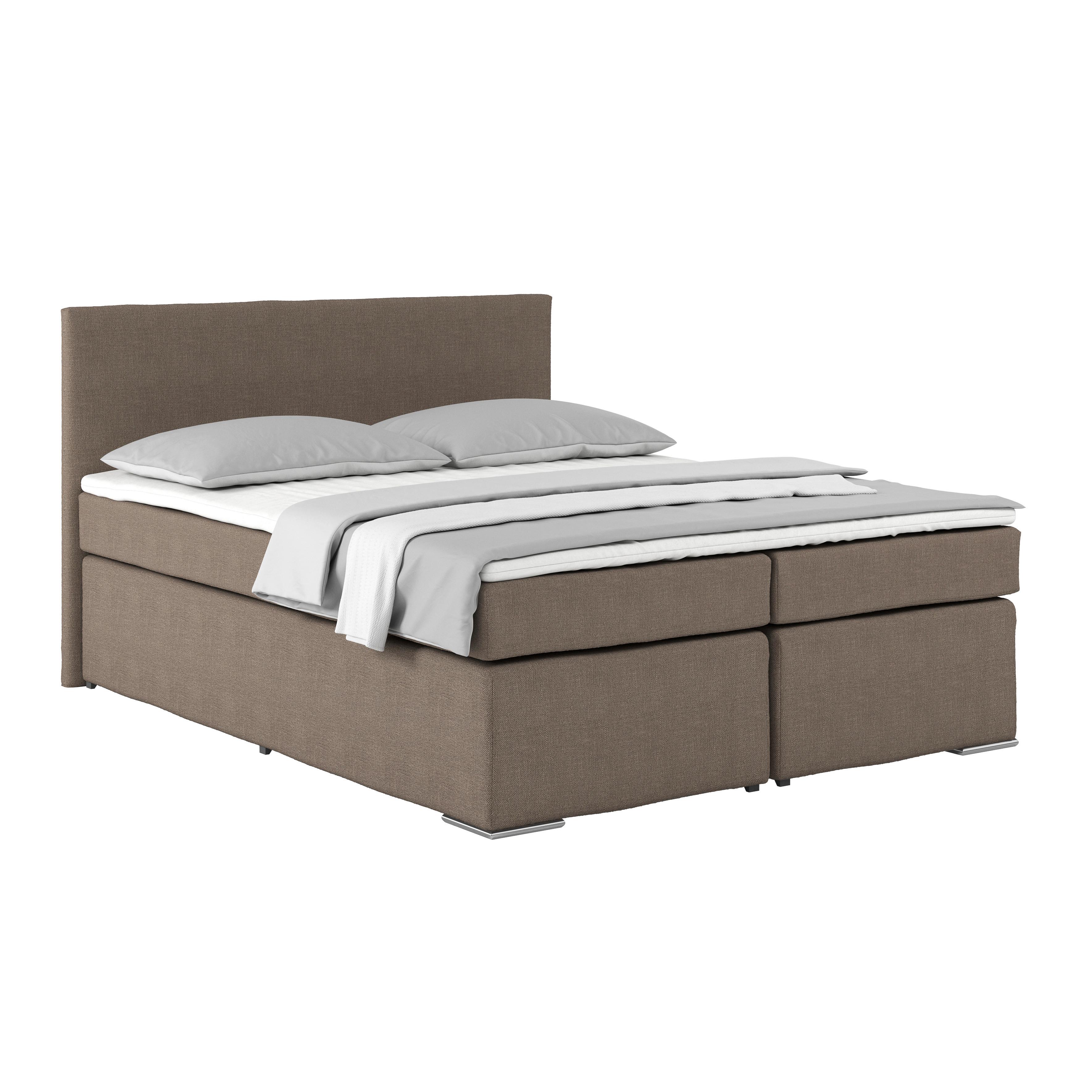 Boxspring Krevet Nero - boje blata/boje kroma, Konvencionalno, tekstil/metal (160/200cm) - Best Price