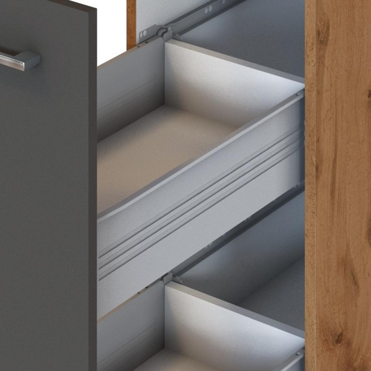 Held Apothekerschrank ca. 30 cm Anthrazit/Eiche - Chromfarben/Anthrazit, MODERN, Holzwerkstoff/Metall (30/200/60cm) - Held