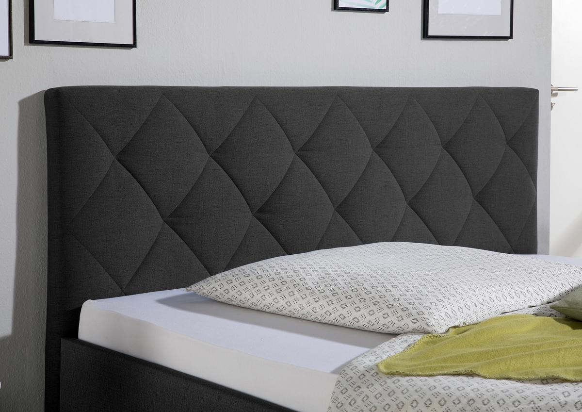 Polsterbett Aiken Anthrazit ca. 180x200 cm - Anthrazit/Schwarz, MODERN, Holz/Textil (180/200cm) - Livetastic