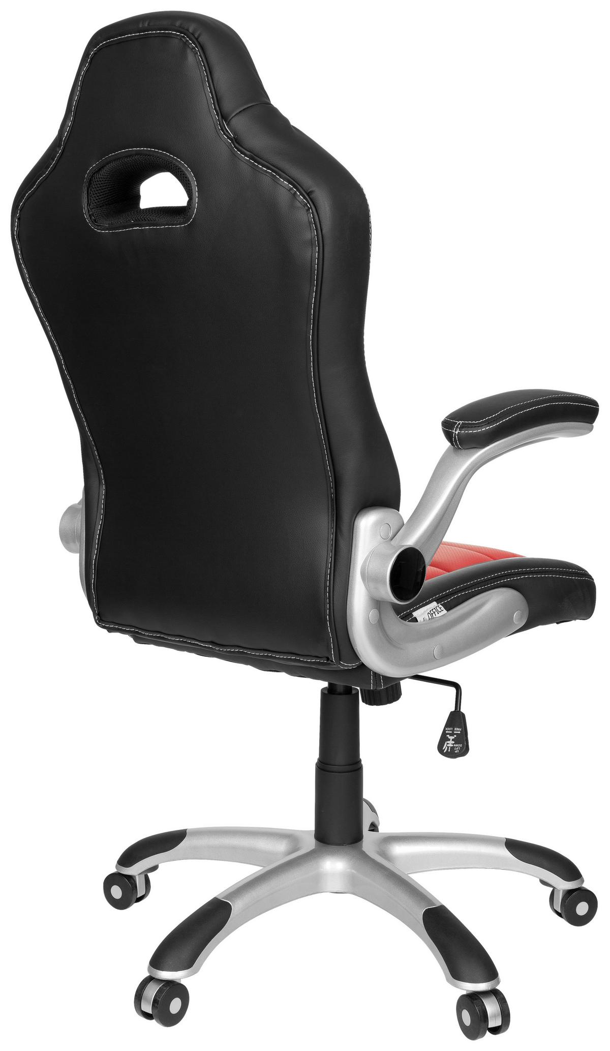 Gaming Stol Game Sport, Črna, Rdeča, Bela - rdeča/črna, Moderno, umetna masa/tekstil (64/118/57cm) - MID.YOU